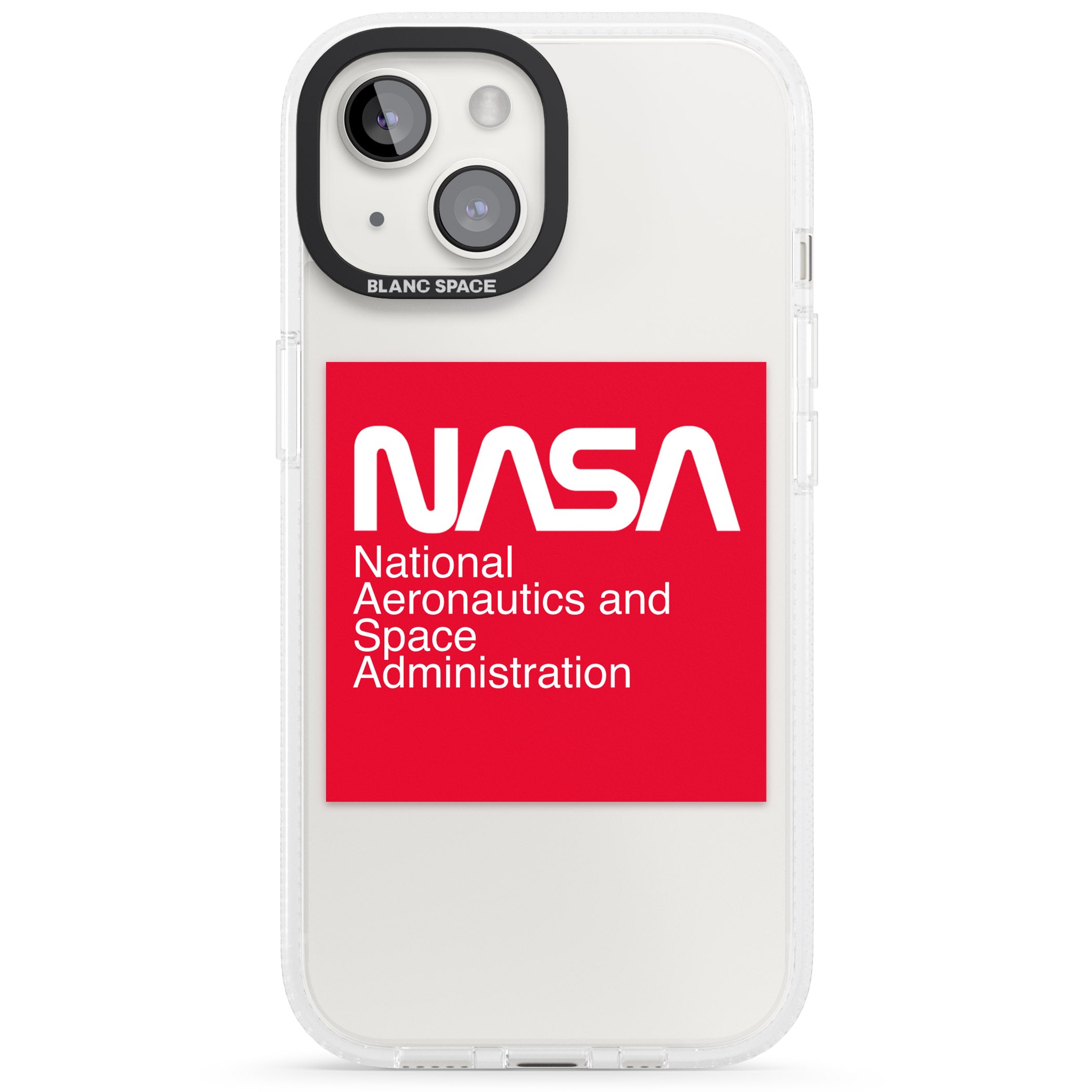 NASA The Worm Box iPhone 15 / 14 / 13 Clear Case Impact Air - Blanc Space