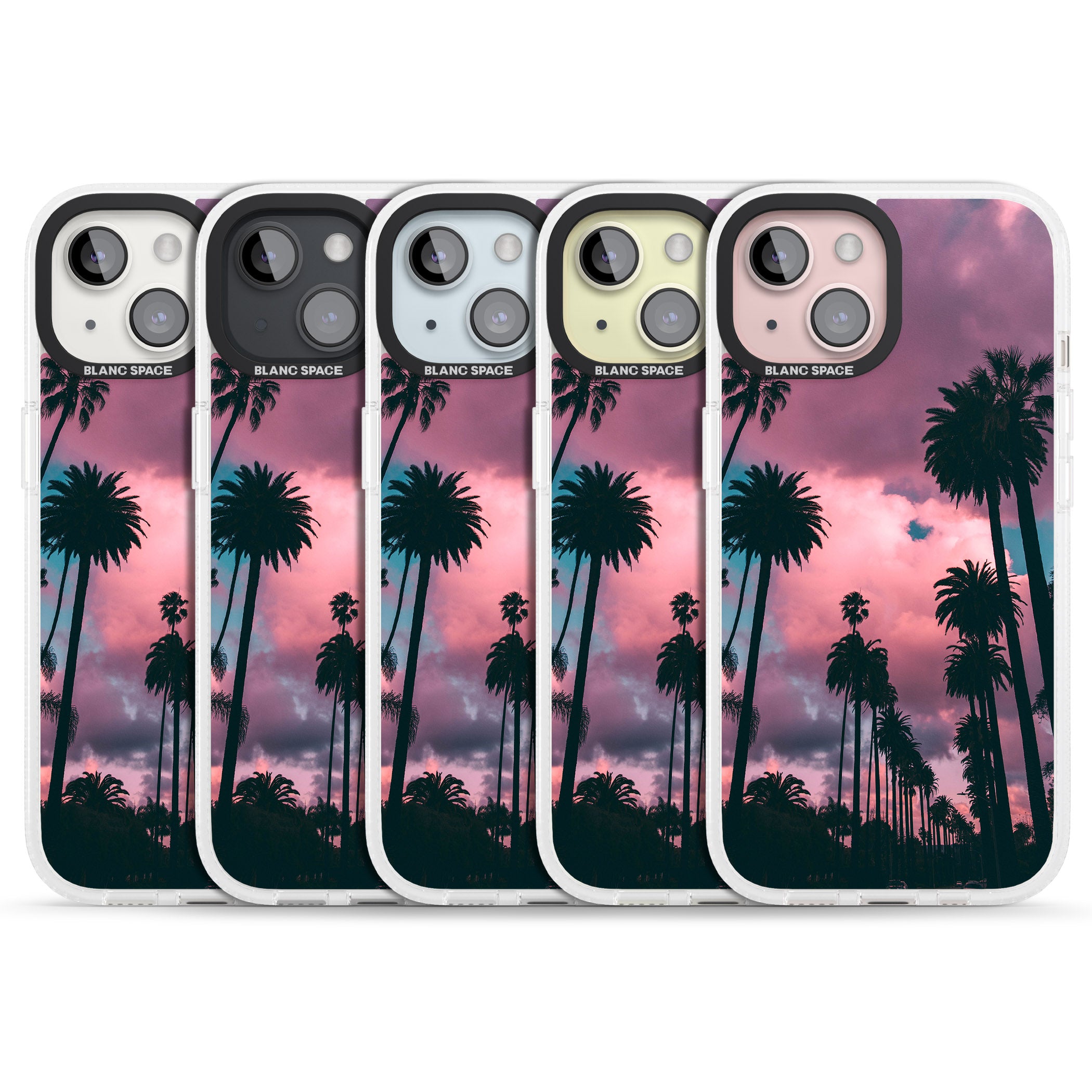Palm Tree Sunset Photograph iPhone 15 / 14 / 13 Clear Case Impact Air - Blanc Space
