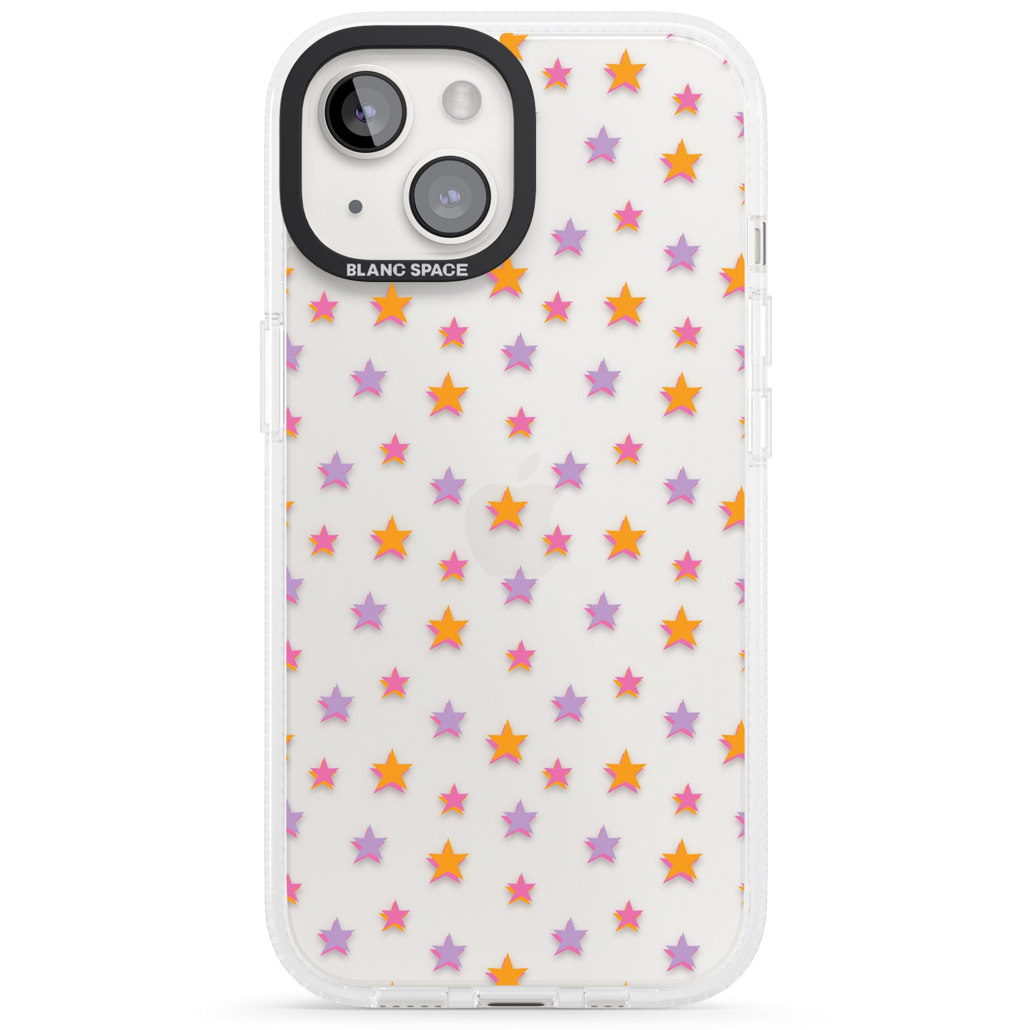 Spangling Stars Pattern iPhone 15 / 14 / 13 Clear Case Impact Air - Blanc Space