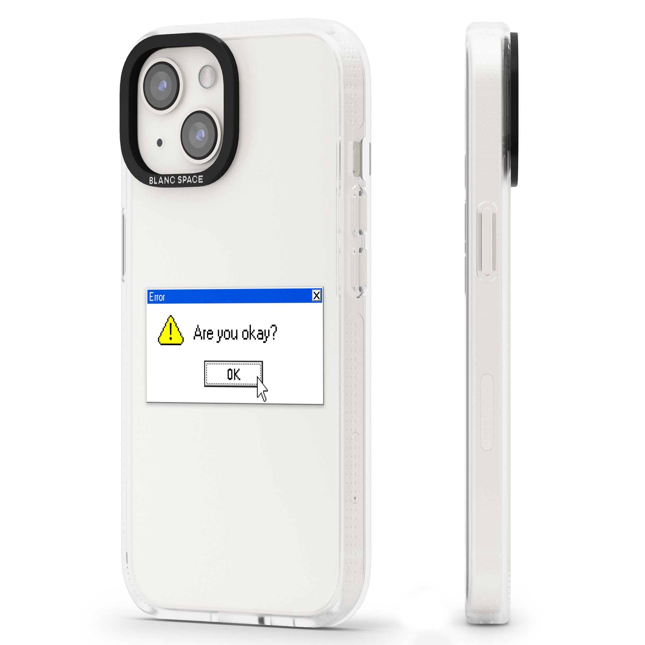 Are you okay?.exe iPhone 15 / 14 / 13 Clear Case Impact Air - Blanc Space