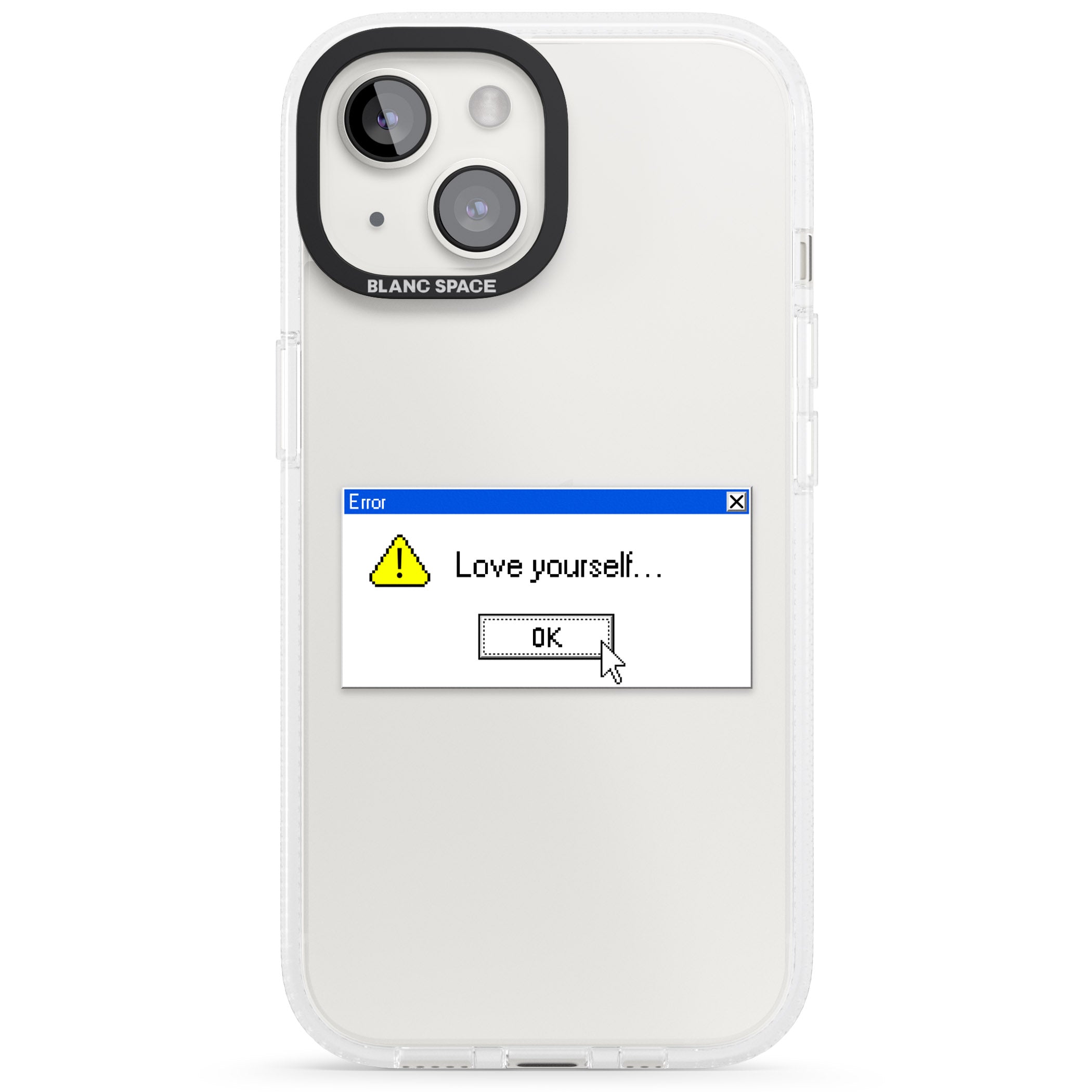 Love yourself.exe iPhone 15 / 14 / 13 Clear Case Impact Air - Blanc Space