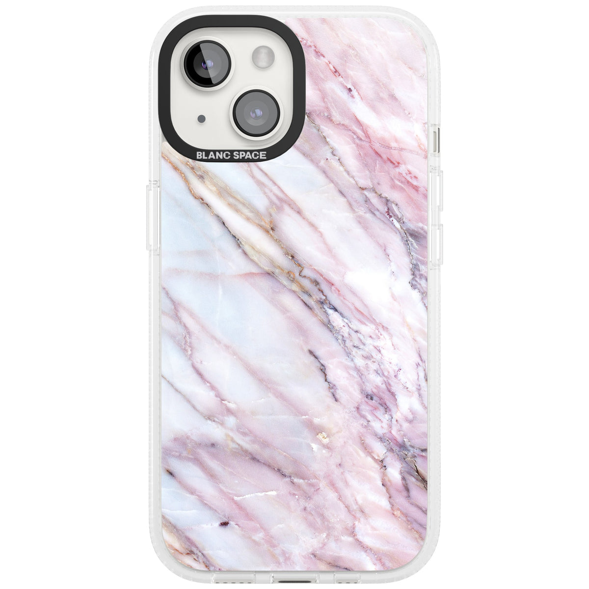 Blush Marble Glow iPhone 13 / iPhone 14 / iPhone 14 Plus / iPhone 15 Impact Air Clear Phone Case front