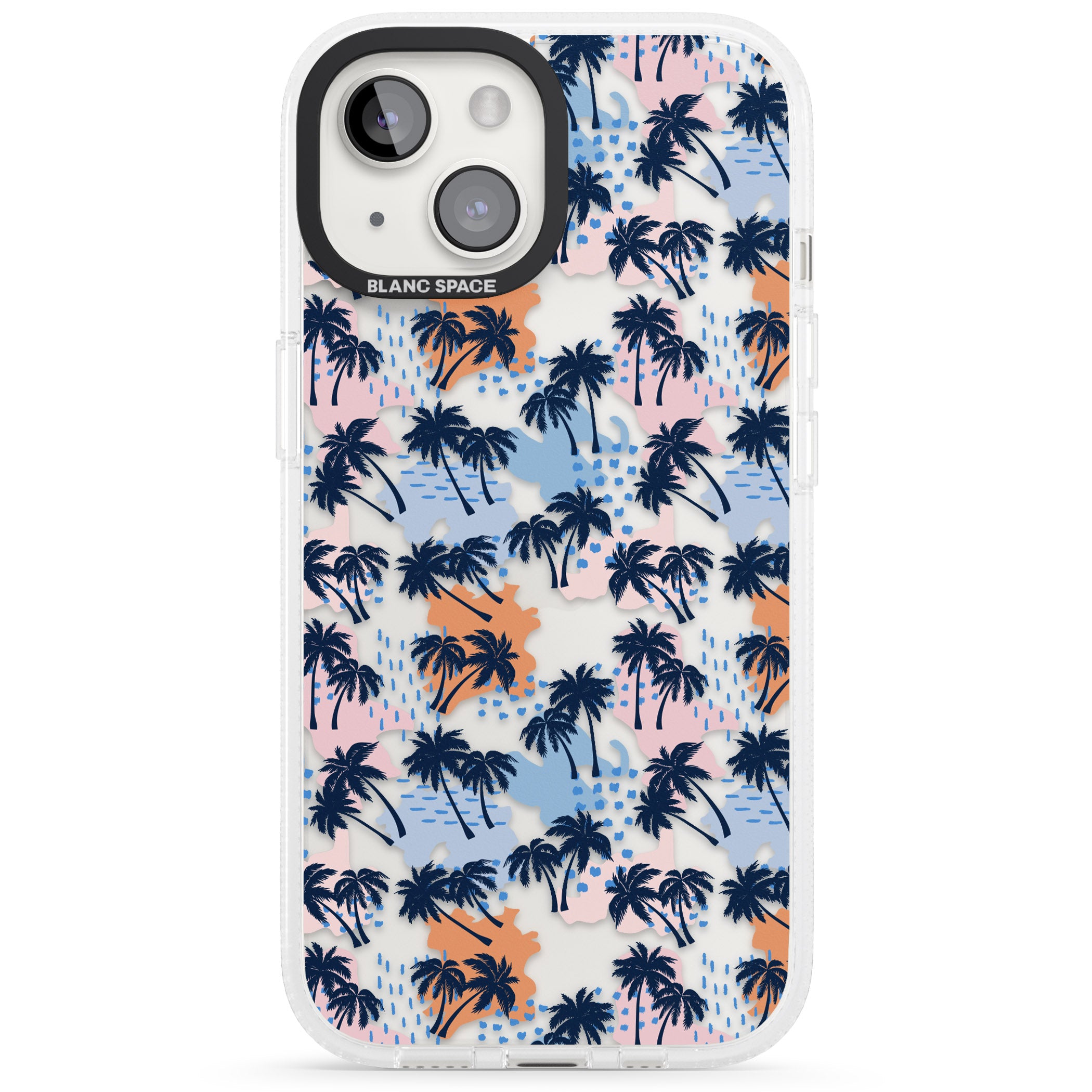 Summer Palm Trees (Clear) iPhone 15 / 14 / 13 Clear Case Impact Air - Blanc Space