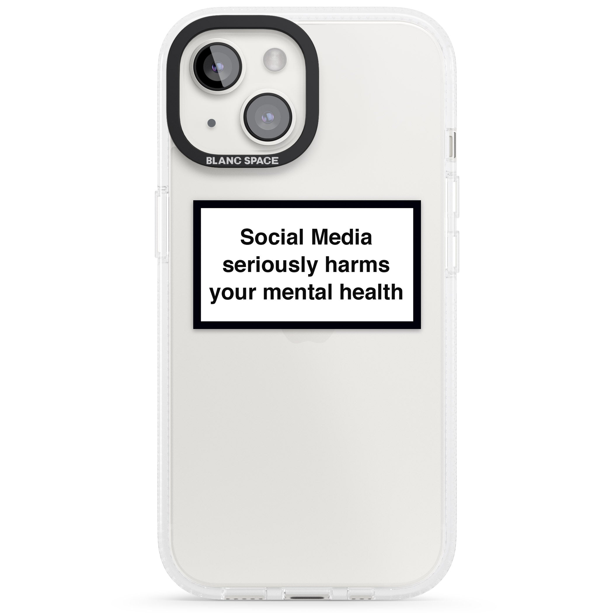 Social Media Quote iPhone 15 / 14 / 13 Clear Case Impact Air - Blanc Space