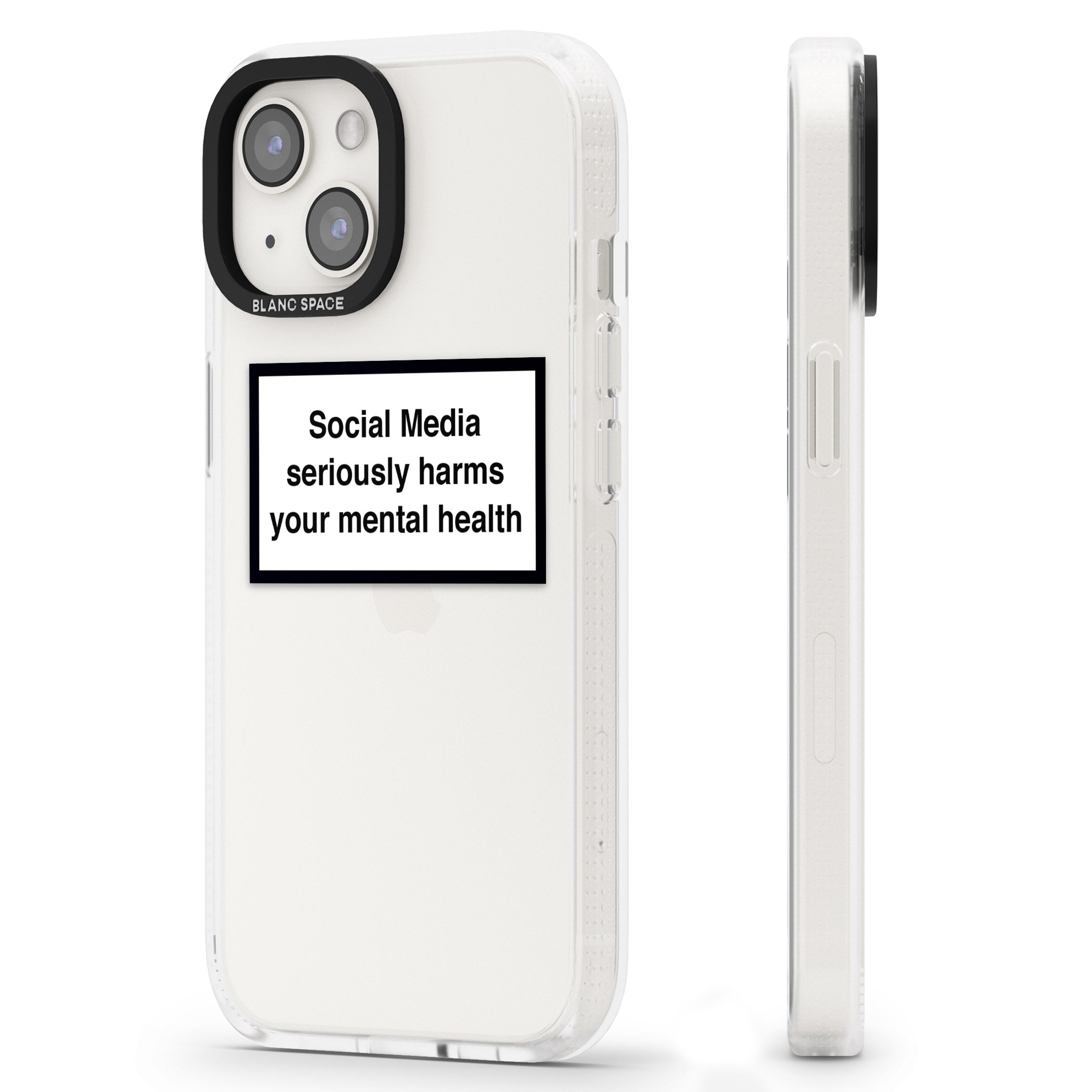 Social Media Quote iPhone 15 / 14 / 13 Clear Case Impact Air - Blanc Space