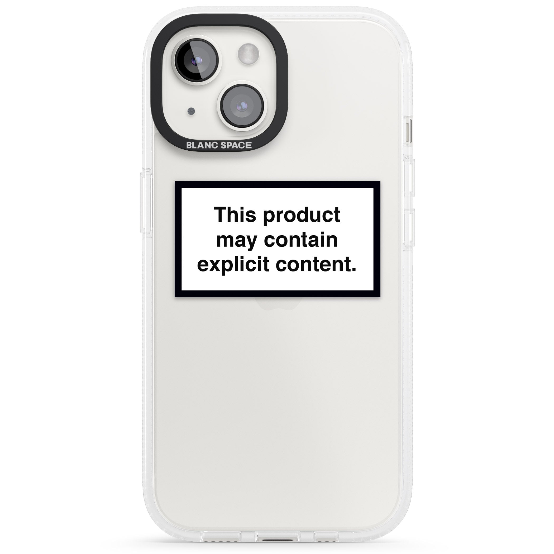 Contains Explicit Content iPhone 15 / 14 / 13 Clear Case Impact Air - Blanc Space