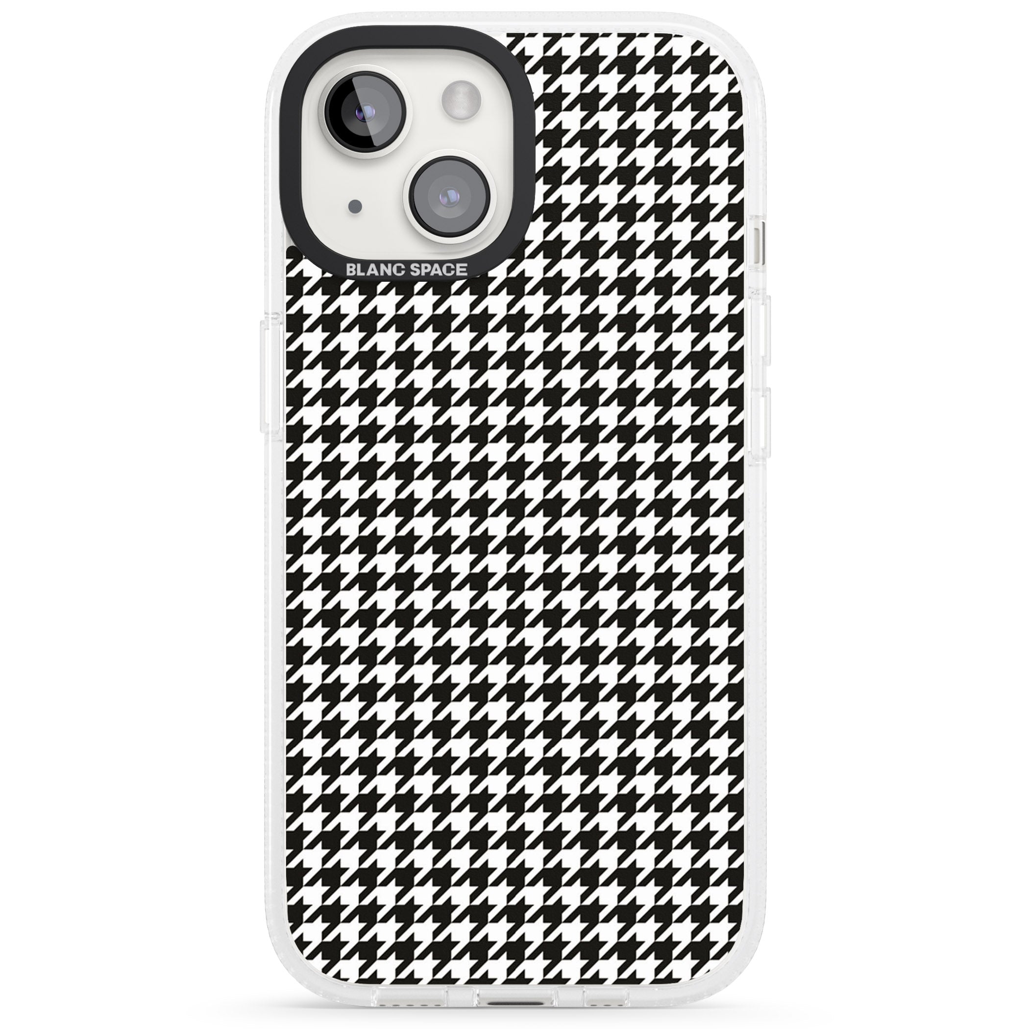Chic Houndstooth Check iPhone 15 / 14 / 13 Clear Case Impact Air - Blanc Space