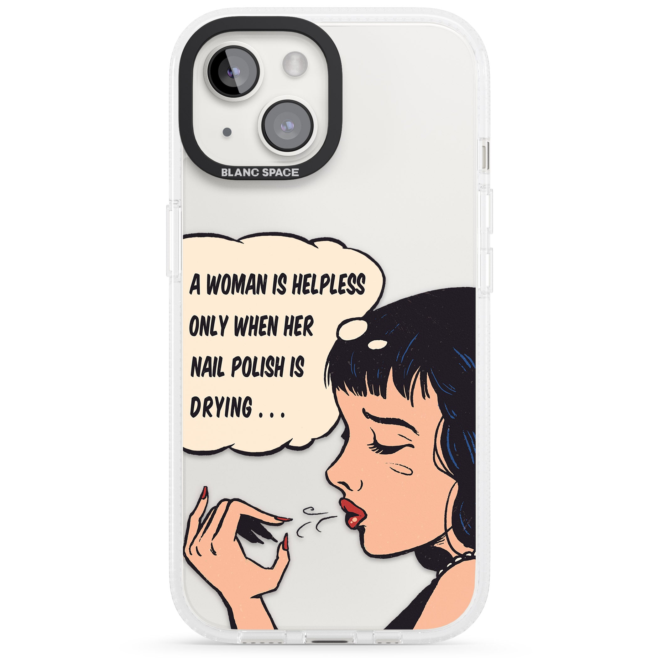 Drying Nails - Pop Art iPhone 15 / 14 / 13 Clear Case Impact Air - Blanc Space