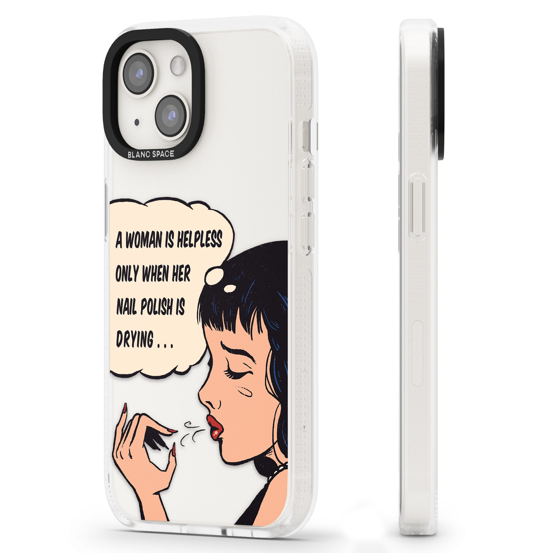 Drying Nails - Pop Art iPhone 15 / 14 / 13 Clear Case Impact Air - Blanc Space