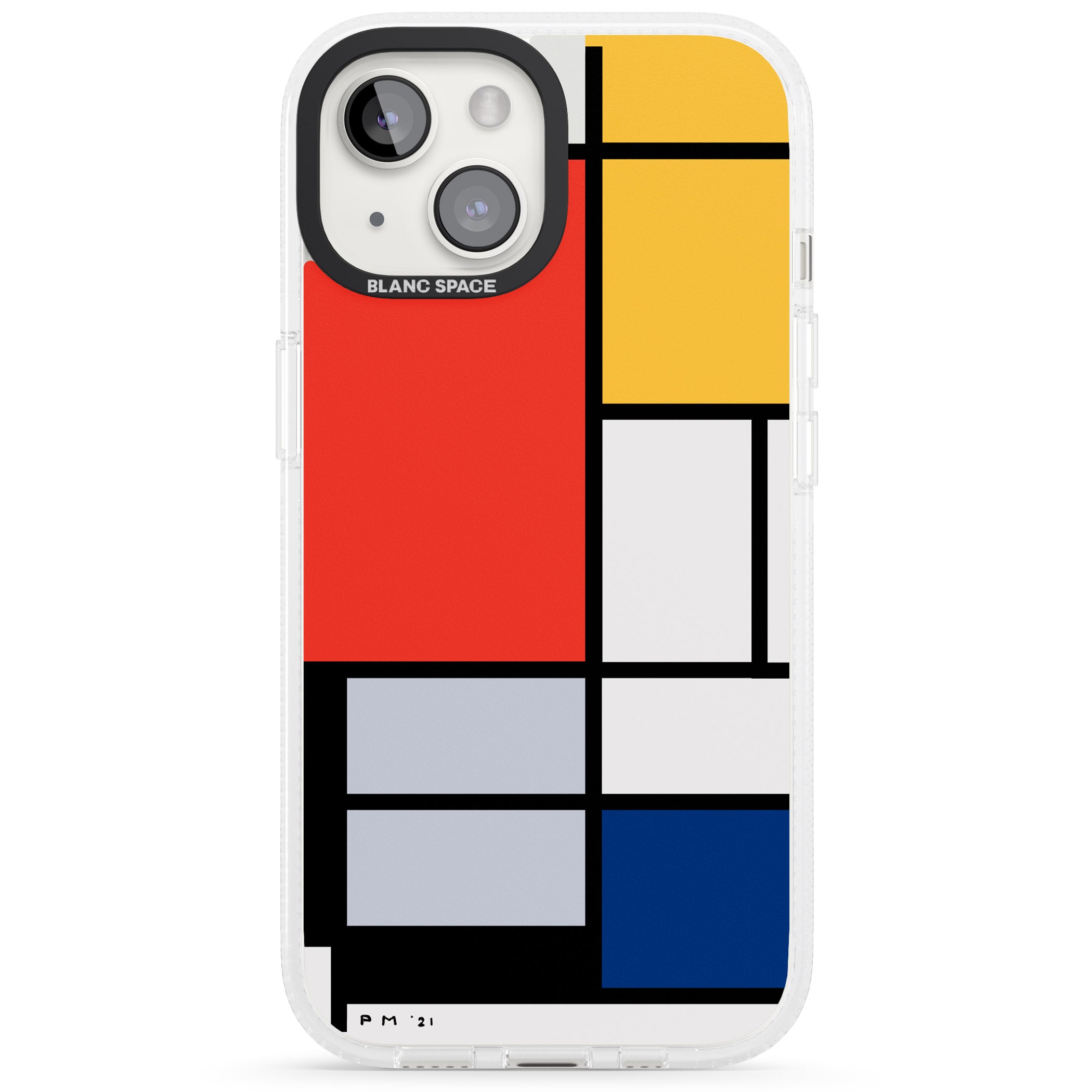 Piet Mondrian's Composition iPhone 15 / 14 / 13 Clear Case Impact Air - Blanc Space