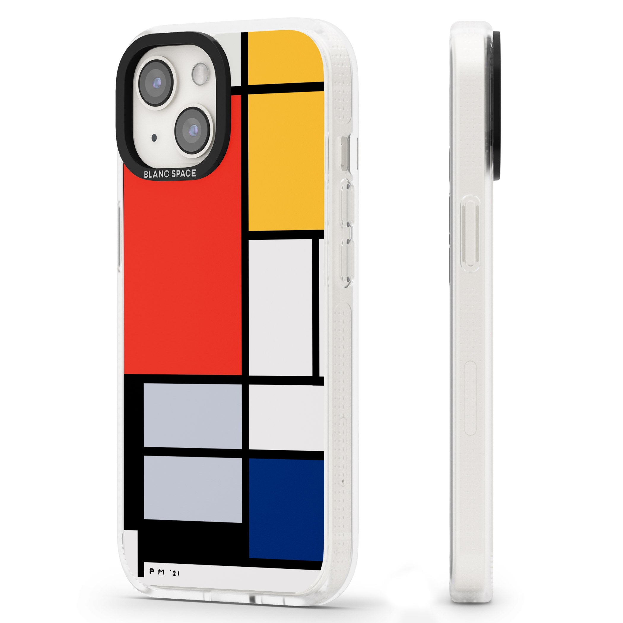Piet Mondrian's Composition iPhone 15 / 14 / 13 Clear Case Impact Air - Blanc Space
