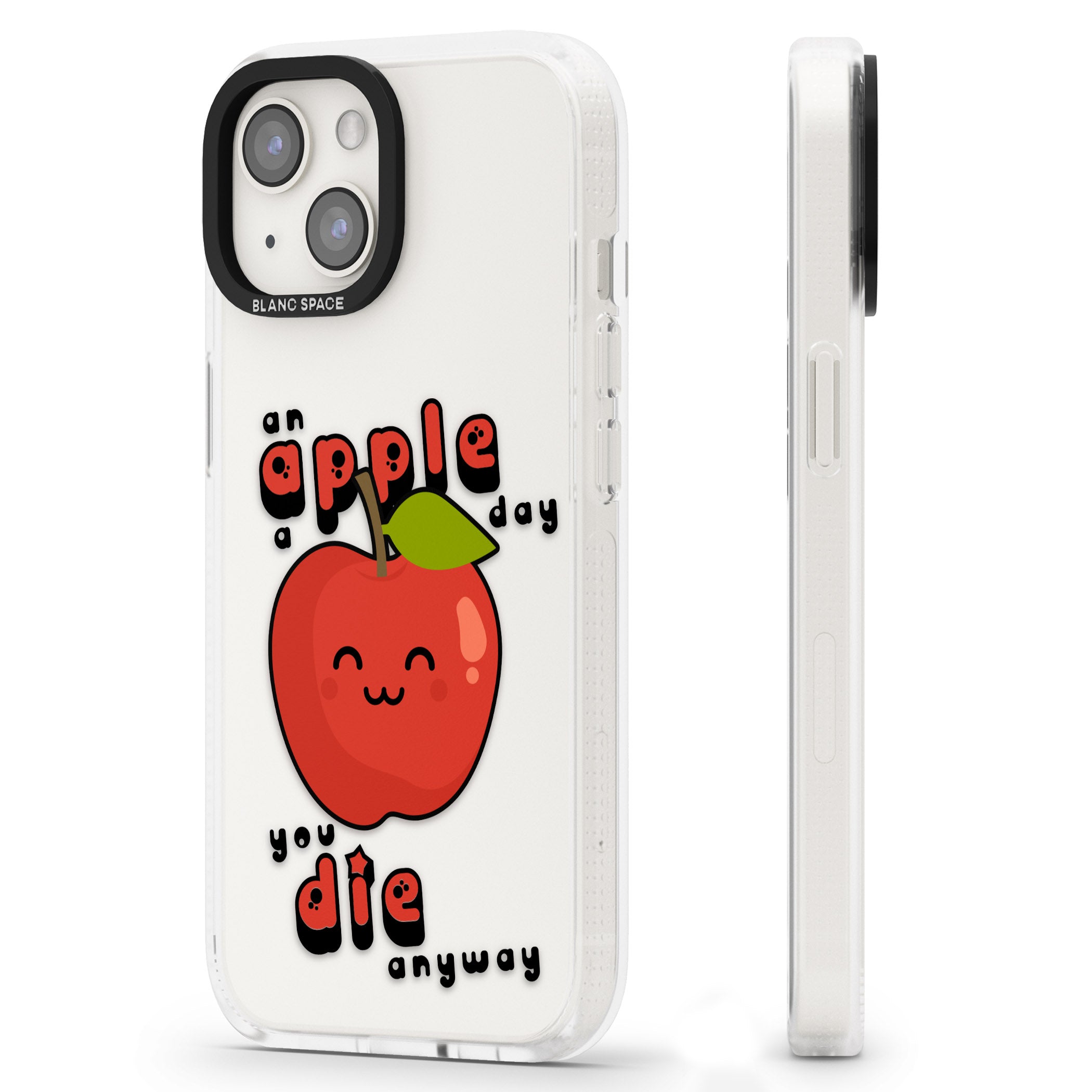 An Apple a Day iPhone 15 / 14 / 13 Clear Case Impact Air - Blanc Space