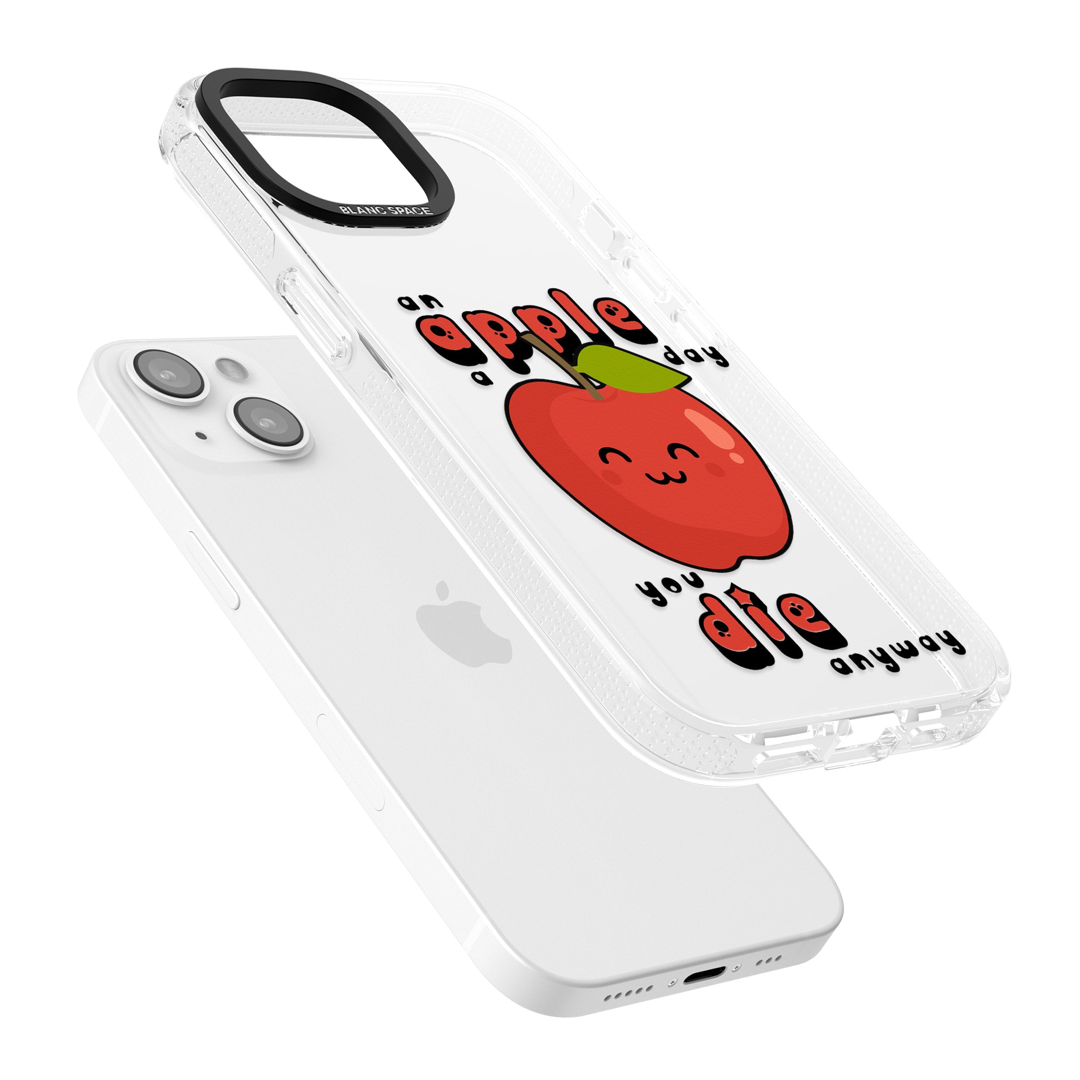 An Apple a Day iPhone 15 / 14 / 13 Clear Case Impact Air - Blanc Space