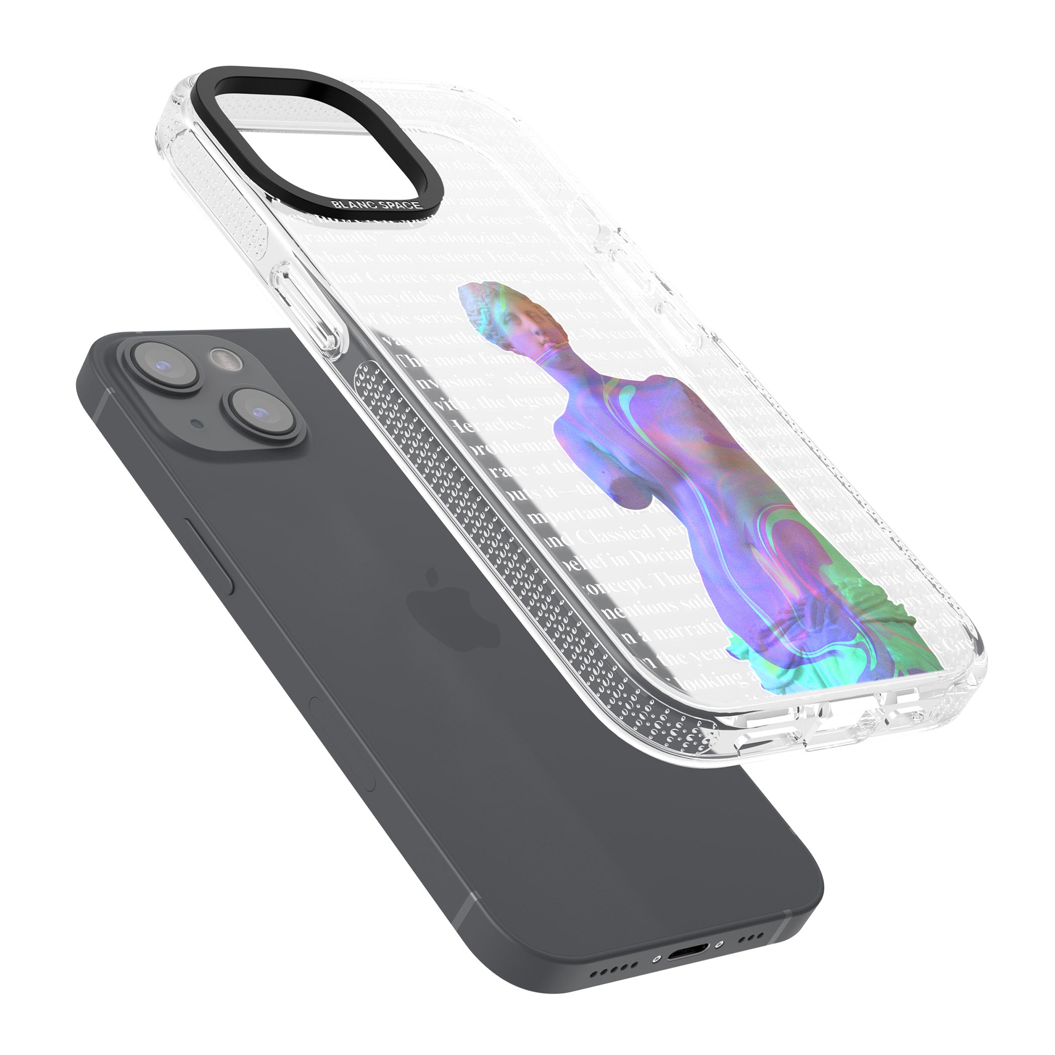 Iridescent De Milo iPhone 15 / 14 / 13 Clear Case Impact Air - Blanc Space