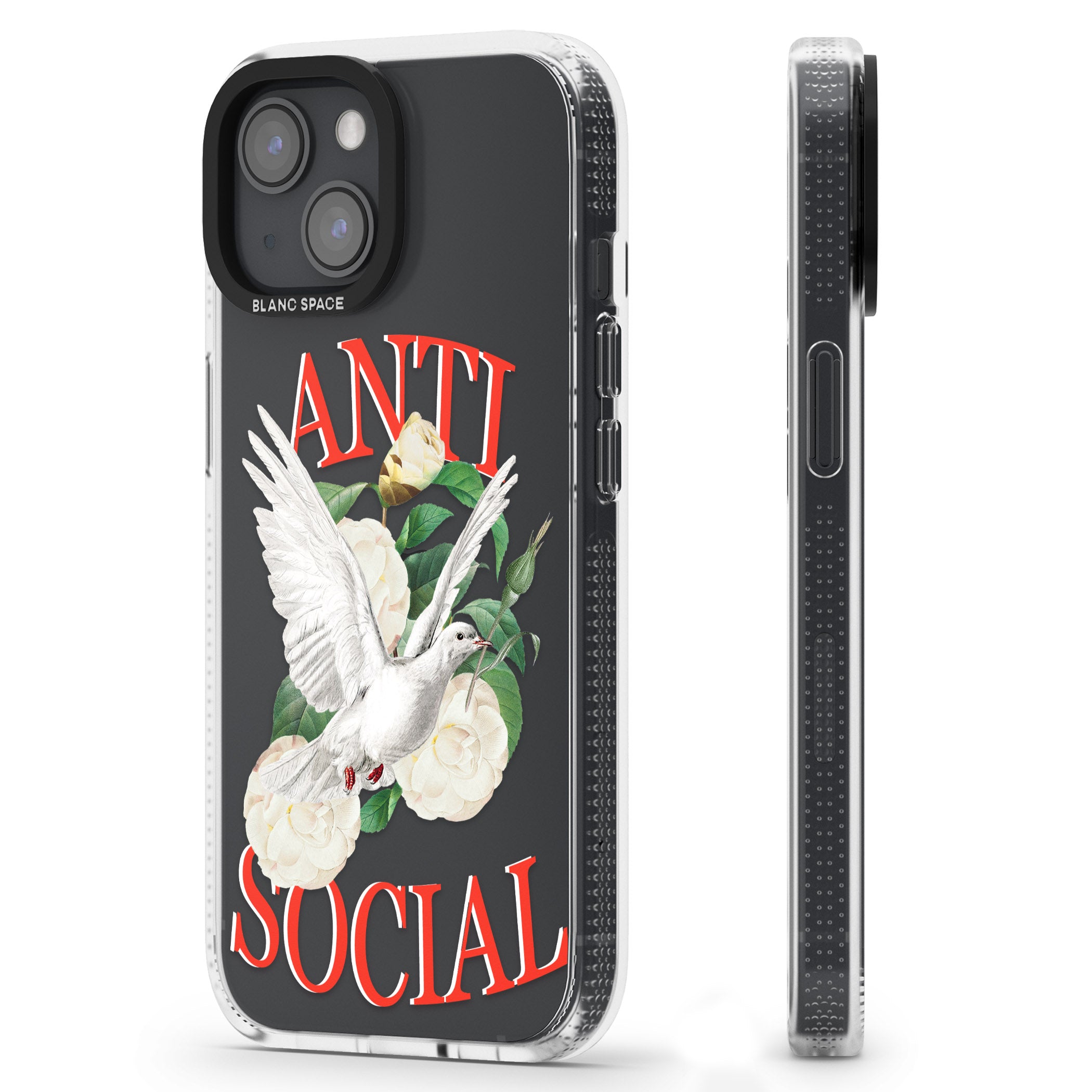 Anti-Social iPhone 15 / 14 / 13 Clear Case Impact Air - Blanc Space