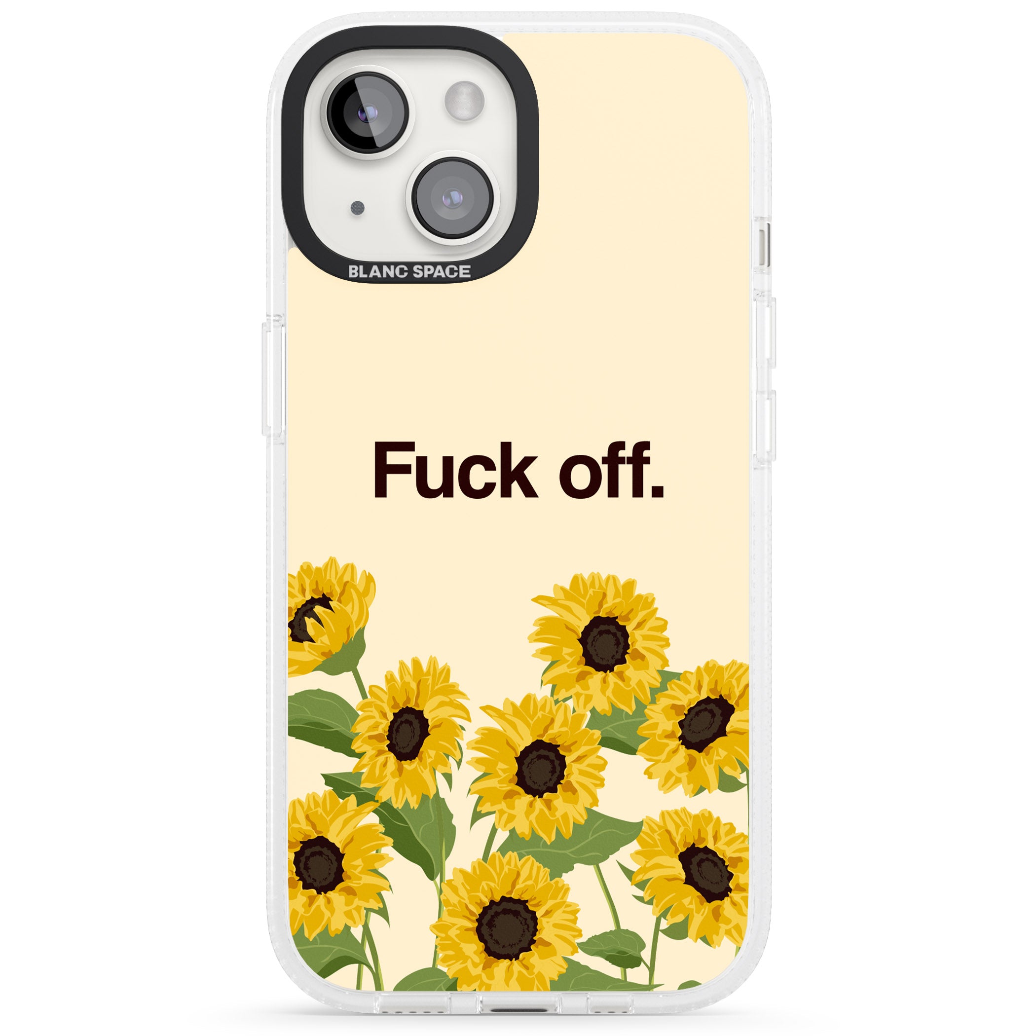F*ck off iPhone 15 / 14 / 13 Clear Case Impact Air - Blanc Space