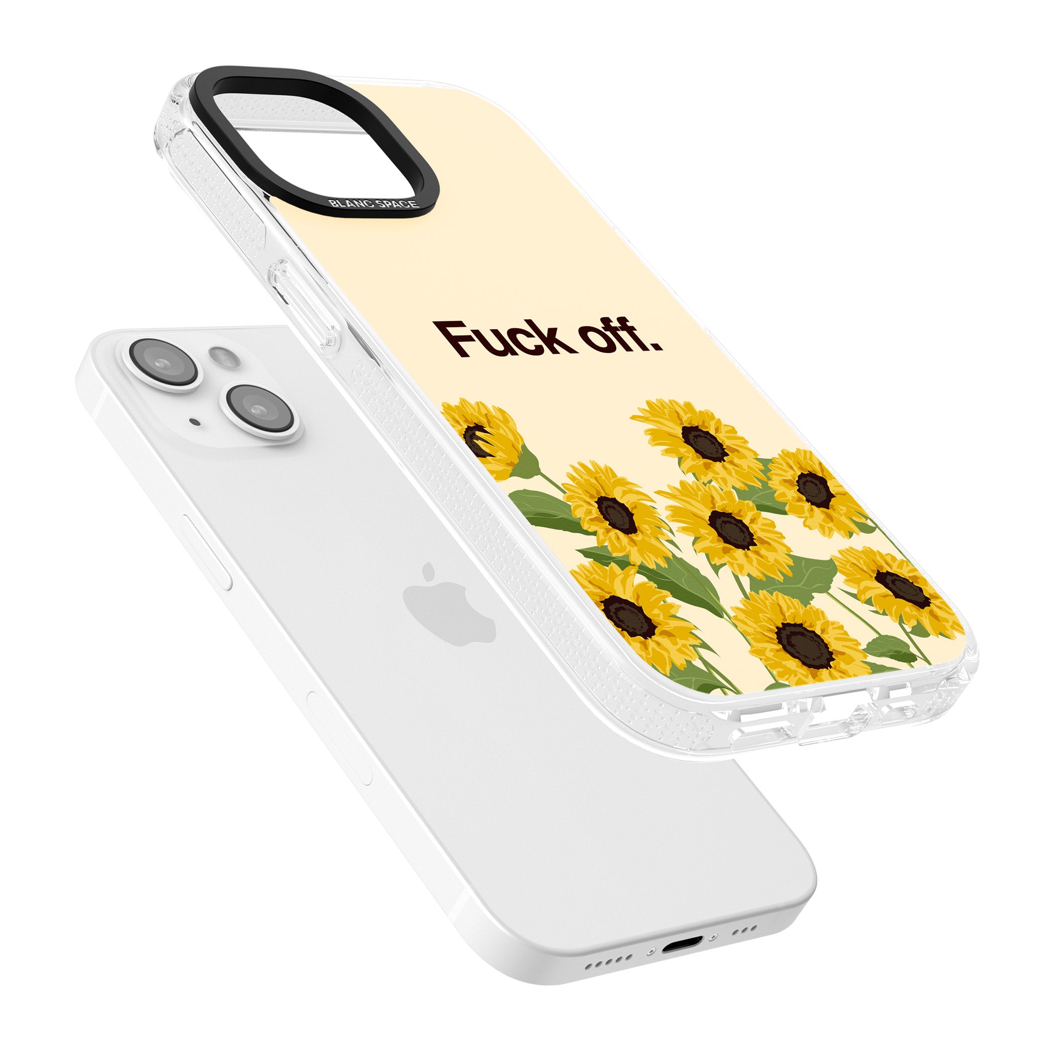 F*ck off iPhone 15 / 14 / 13 Clear Case Impact Air - Blanc Space