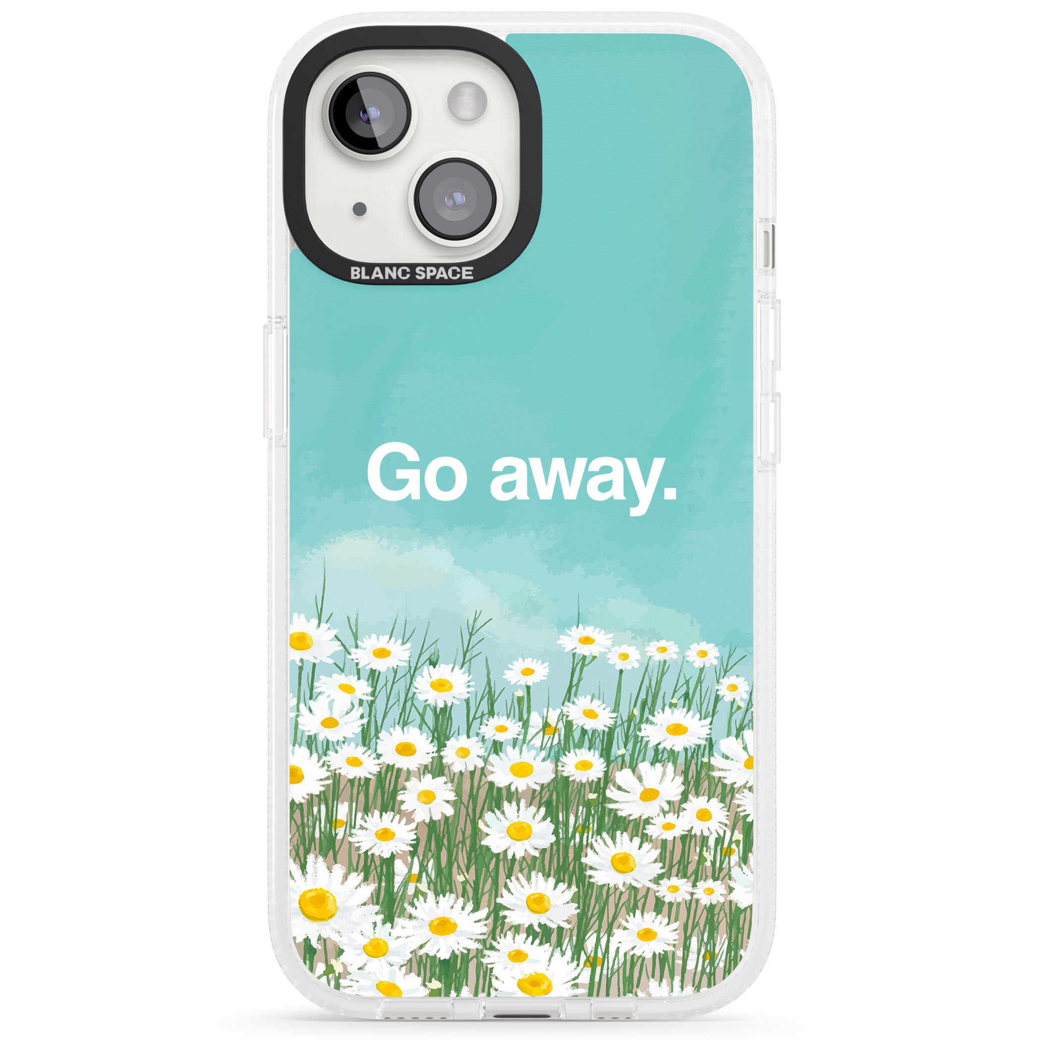 Go away iPhone 15 / 14 / 13 Clear Case Impact Air - Blanc Space