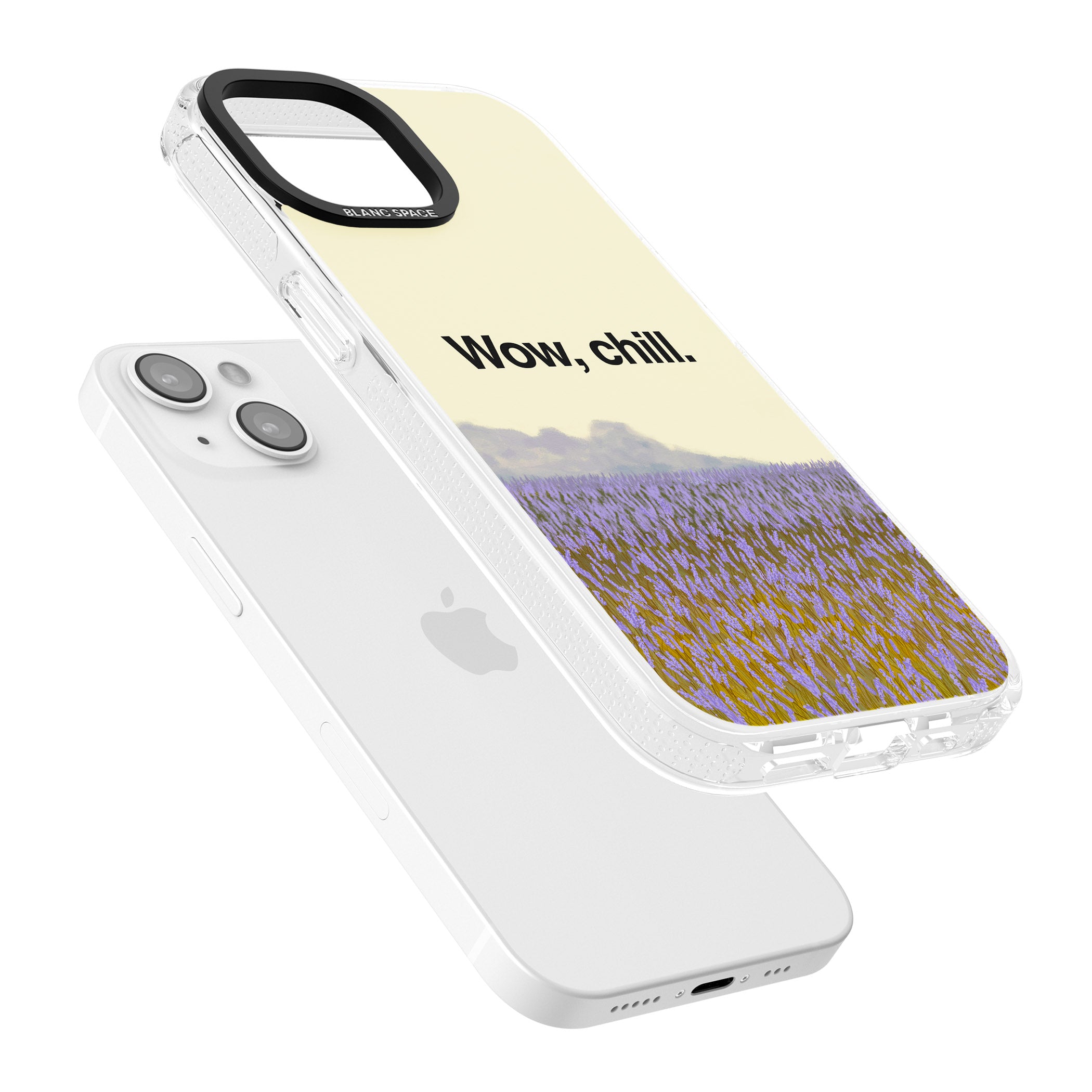 Wow, chill iPhone 15 / 14 / 13 Clear Case Impact Air - Blanc Space