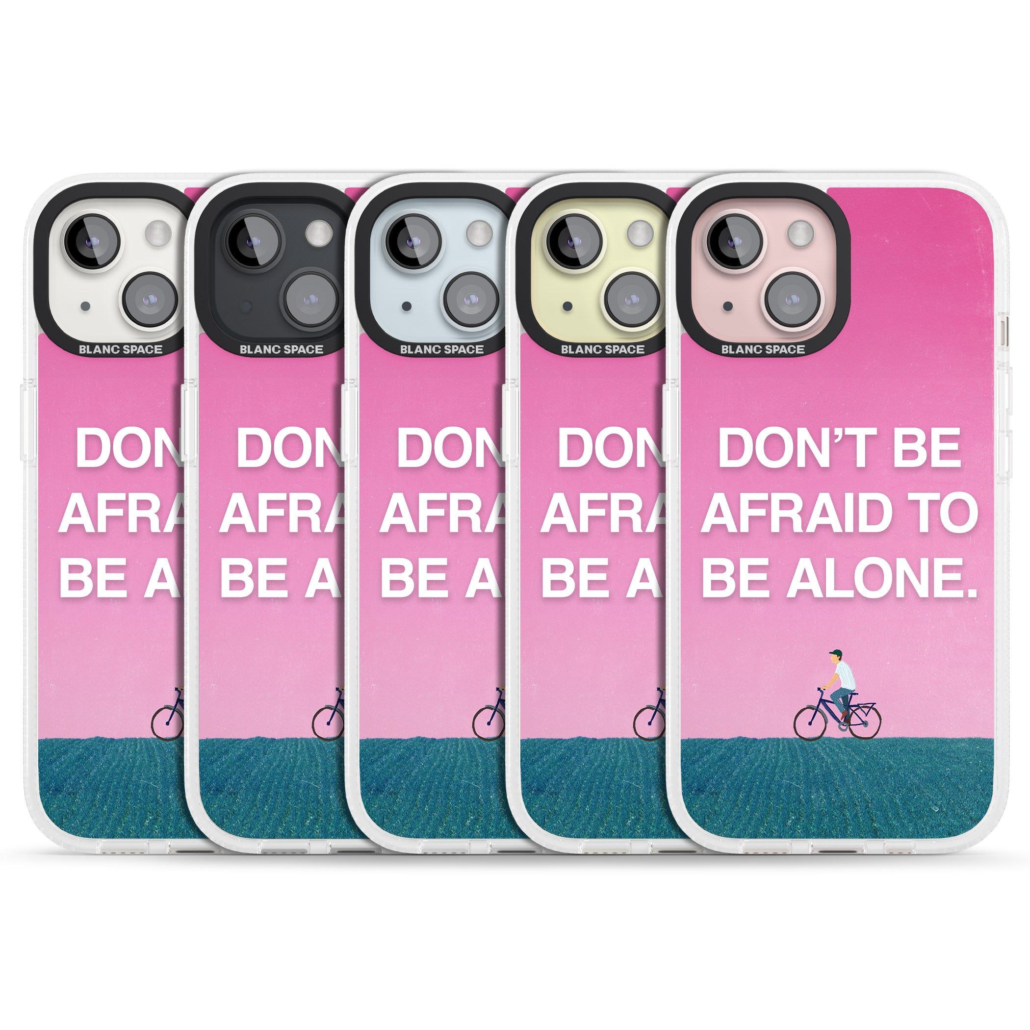 Don't be afraid to be alone iPhone 15 / 14 / 13 Clear Case Impact Air - Blanc Space