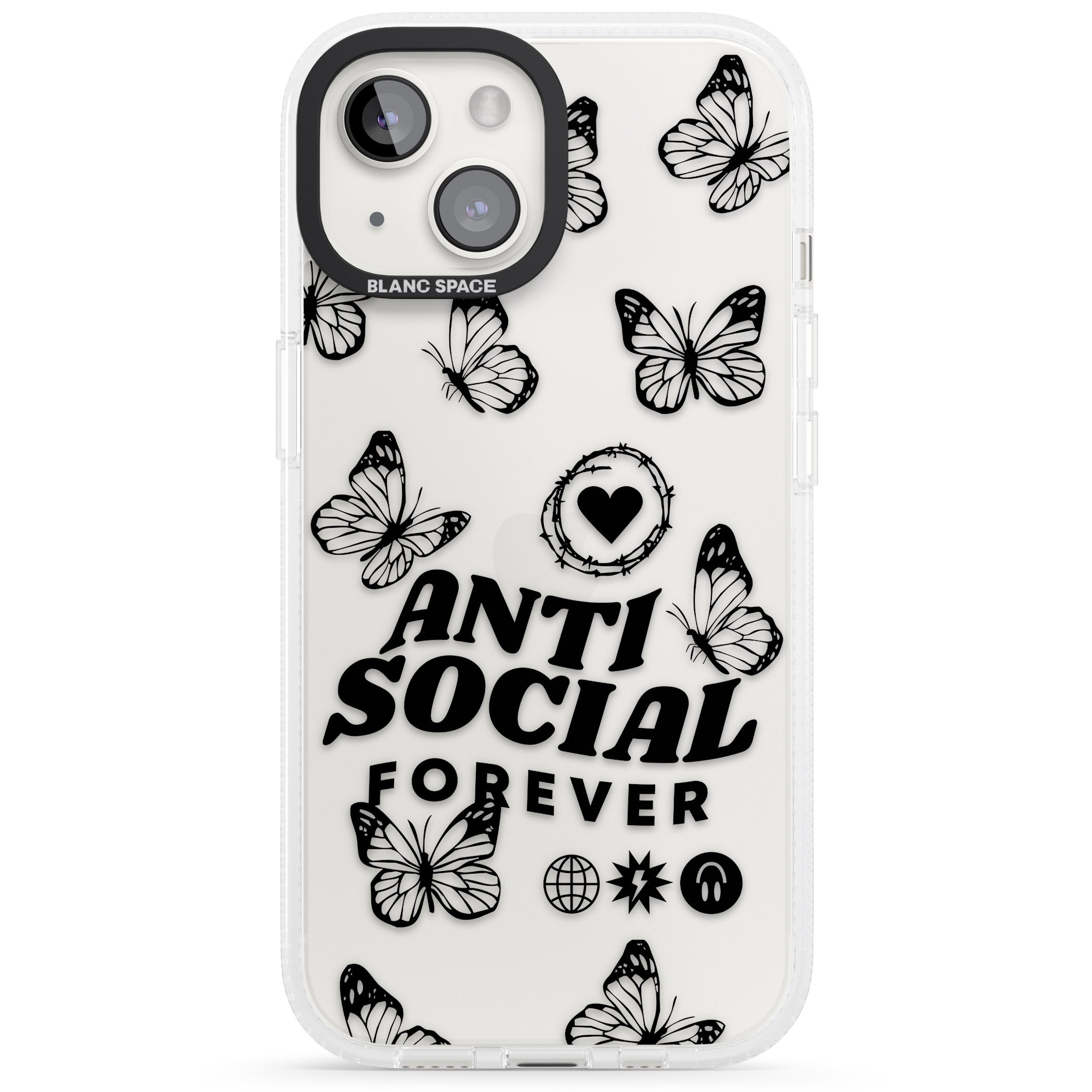 Anti-Social Forever iPhone 15 / 14 / 13 Clear Case Impact Air - Blanc Space