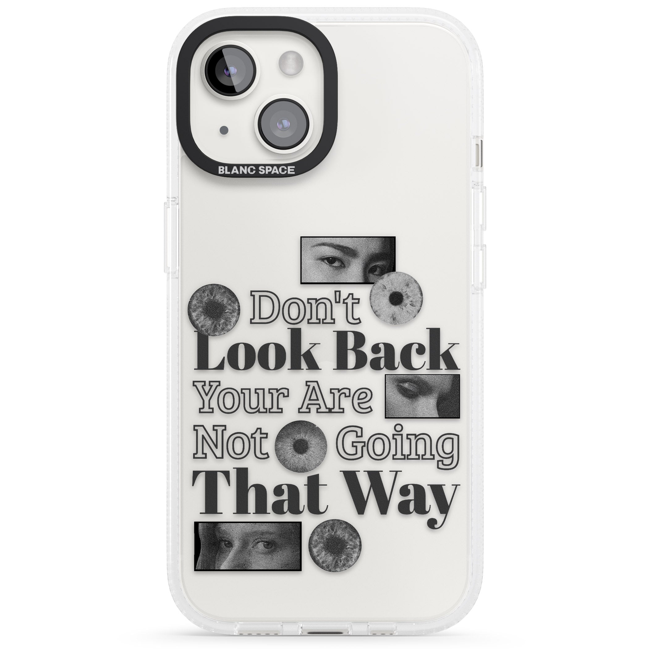 Don't Look Back iPhone 15 / 14 / 13 Clear Case Impact Air - Blanc Space