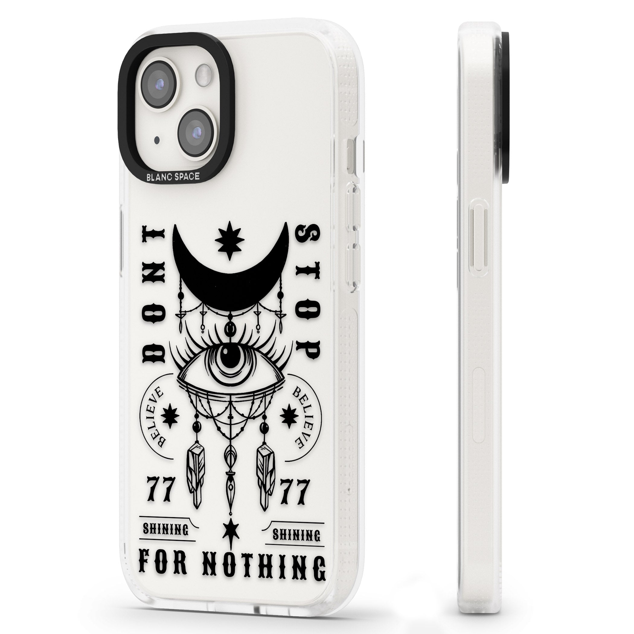 Don't Stop For Nothing iPhone 15 / 14 / 13 Clear Case Impact Air - Blanc Space