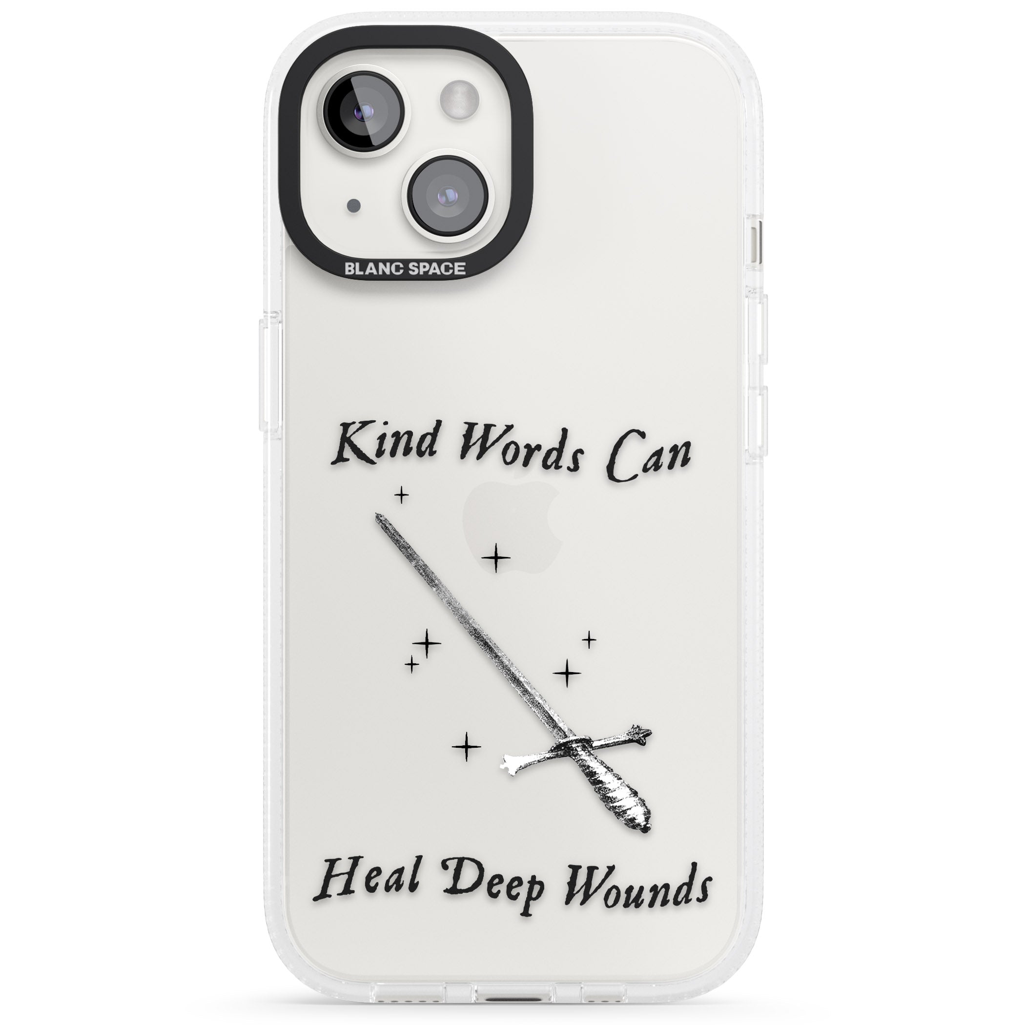 Kind Words Can Heal Deep Wounds iPhone 15 / 14 / 13 Clear Case Impact Air - Blanc Space