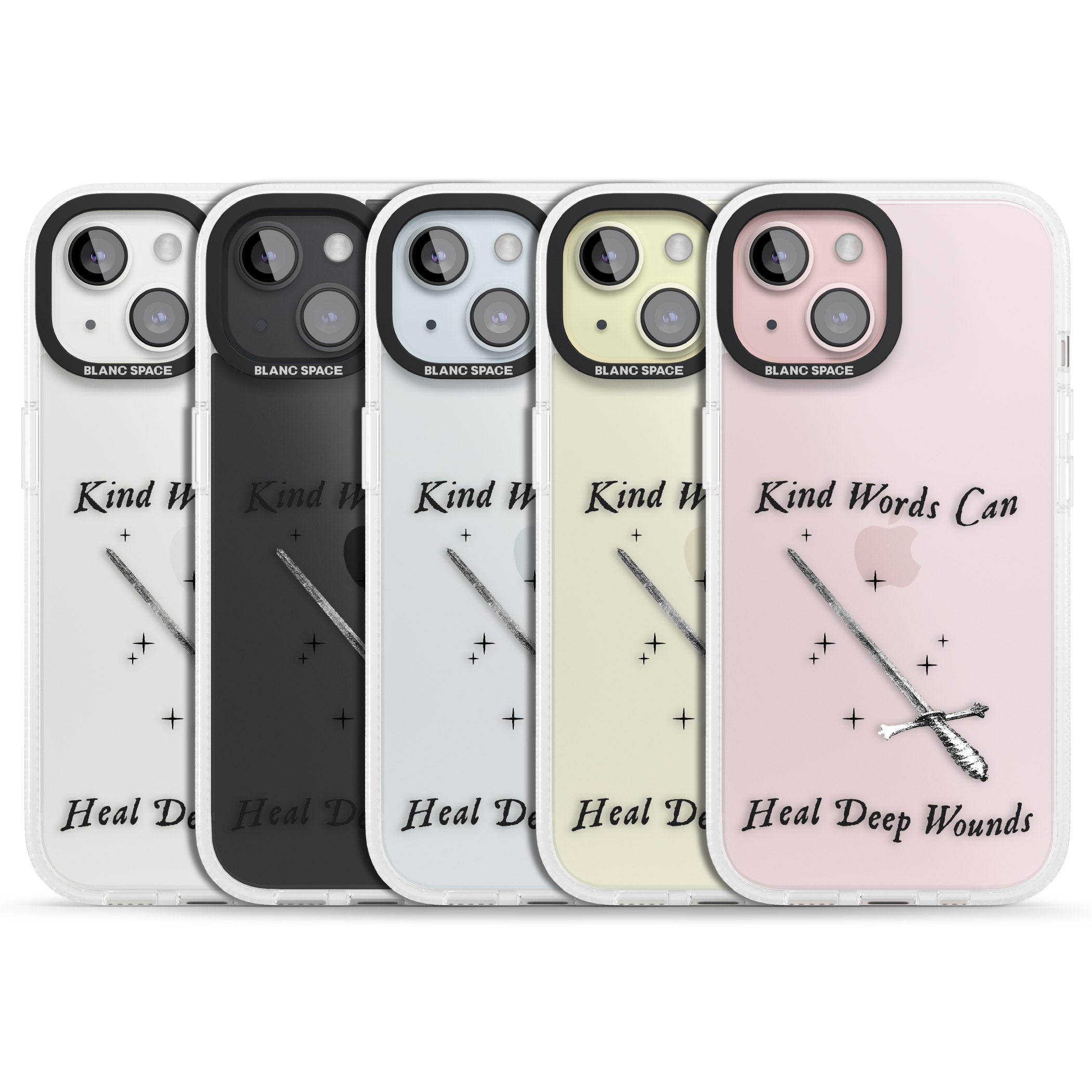Kind Words Can Heal Deep Wounds iPhone 15 / 14 / 13 Clear Case Impact Air - Blanc Space