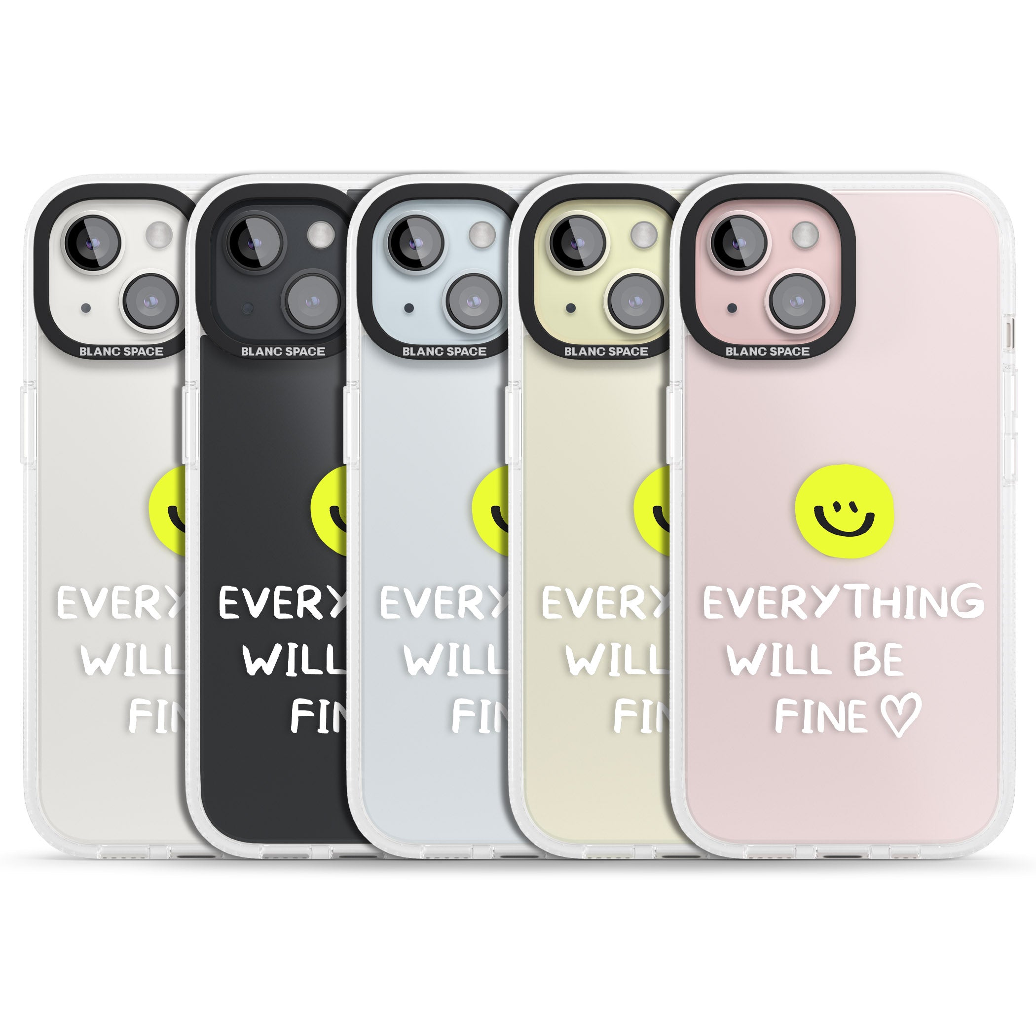 Everything Will Be Fine iPhone 15 / 14 / 13 Clear Case Impact Air - Blanc Space