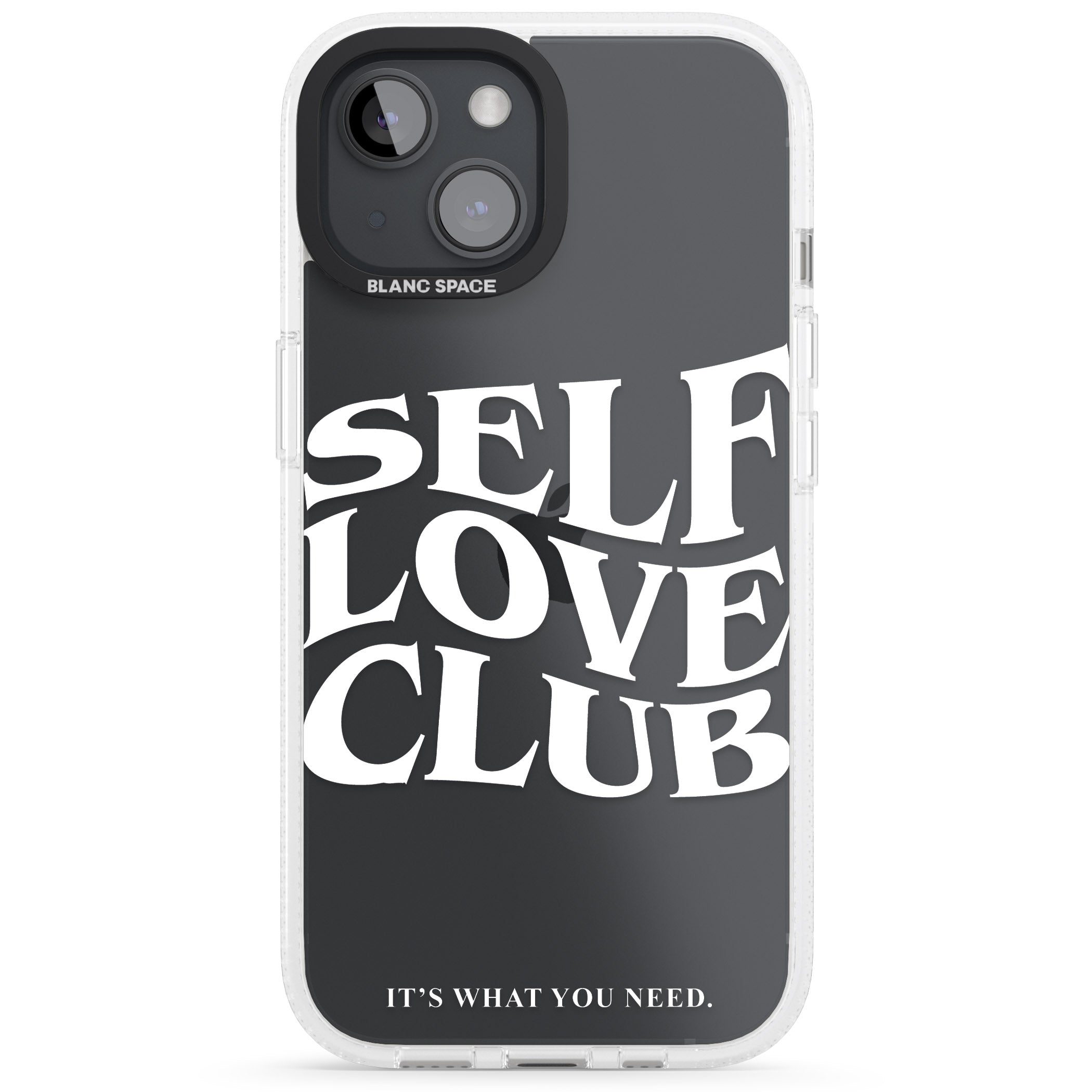 Self Love Club (White) iPhone 15 / 14 / 13 Clear Case Impact Air - Blanc Space