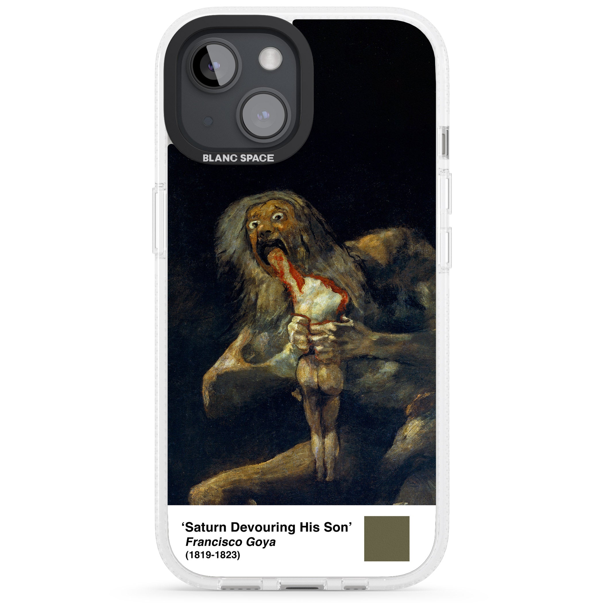 Saturn Devouring His Son iPhone 15 / 14 / 13 Clear Case Impact Air - Blanc Space