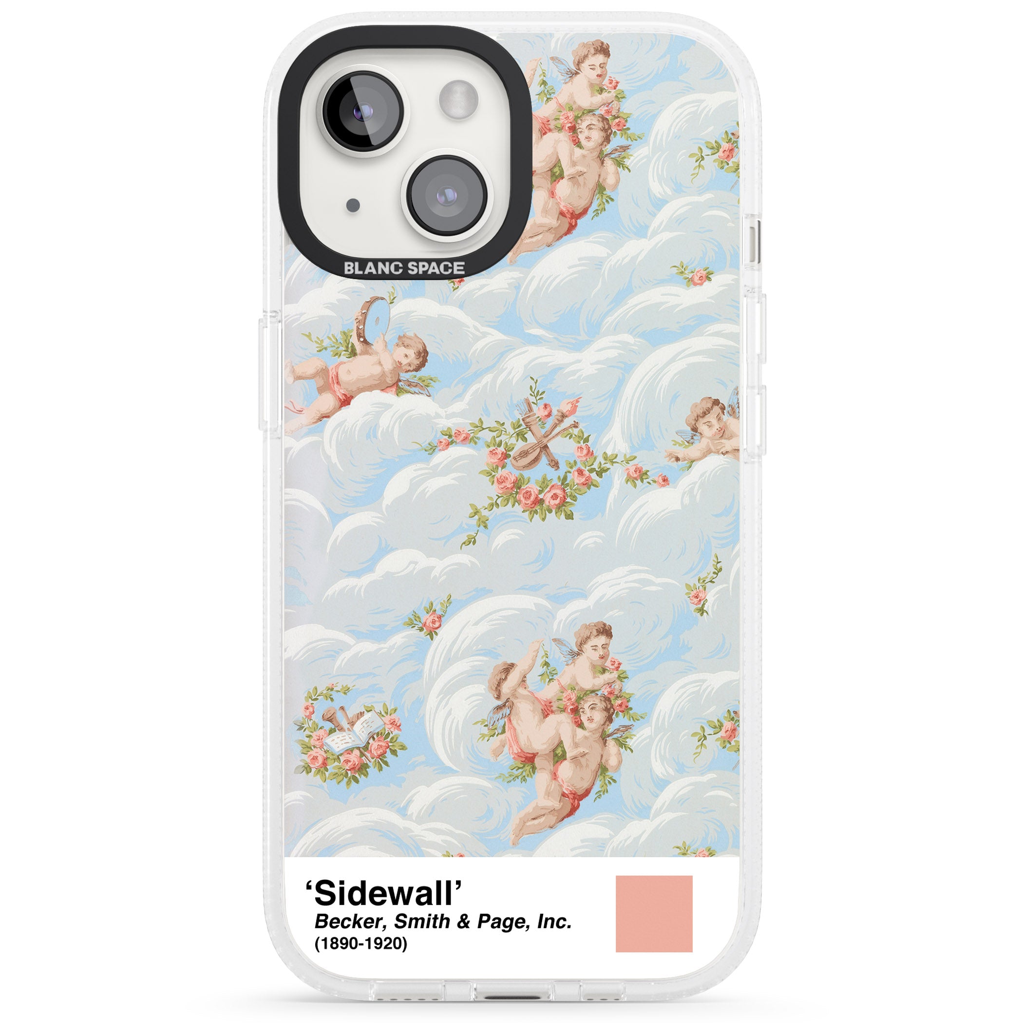 Sidewall iPhone 15 / 14 / 13 Clear Case Impact Air - Blanc Space