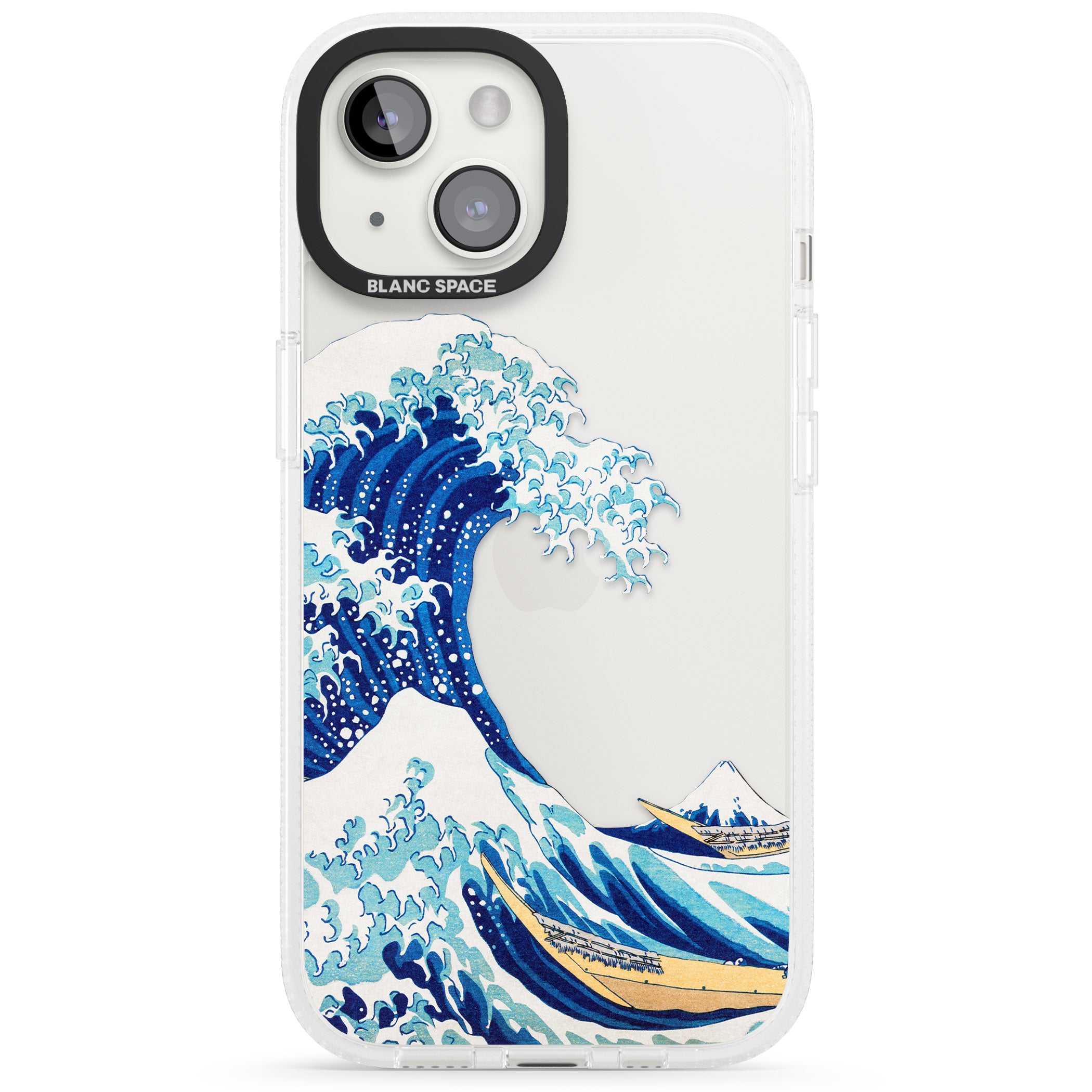 The Great Wave of Kanagawa iPhone 15 / 14 / 13 Clear Case Impact Air - Blanc Space