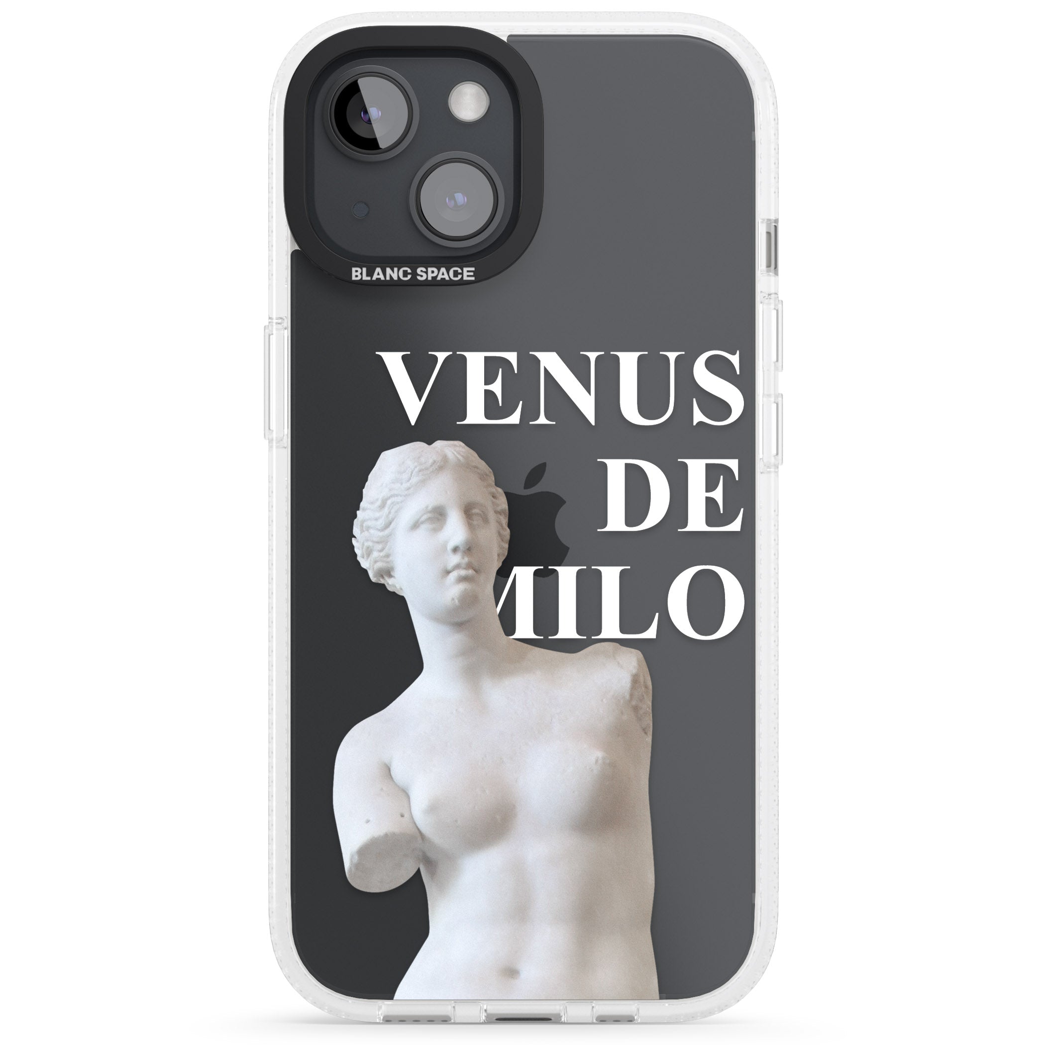 Venus De Milo Cutout iPhone 15 / 14 / 13 Clear Case Impact Air - Blanc Space