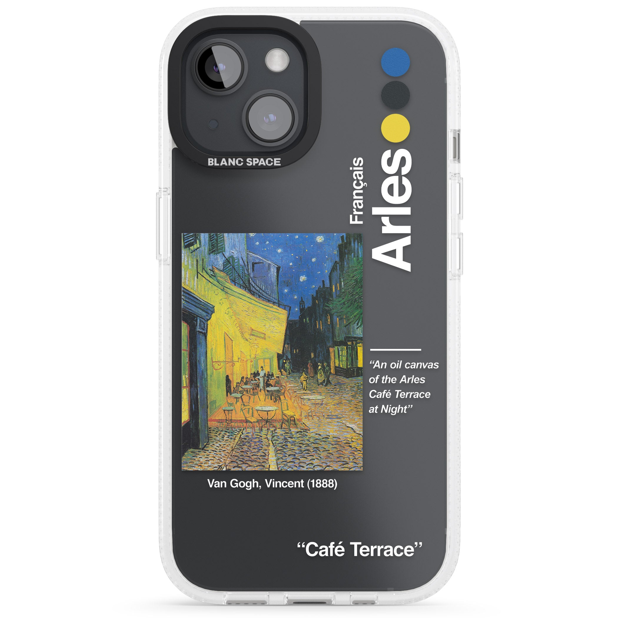 Cafe Terrace at Night iPhone 15 / 14 / 13 Clear Case Impact Air - Blanc Space