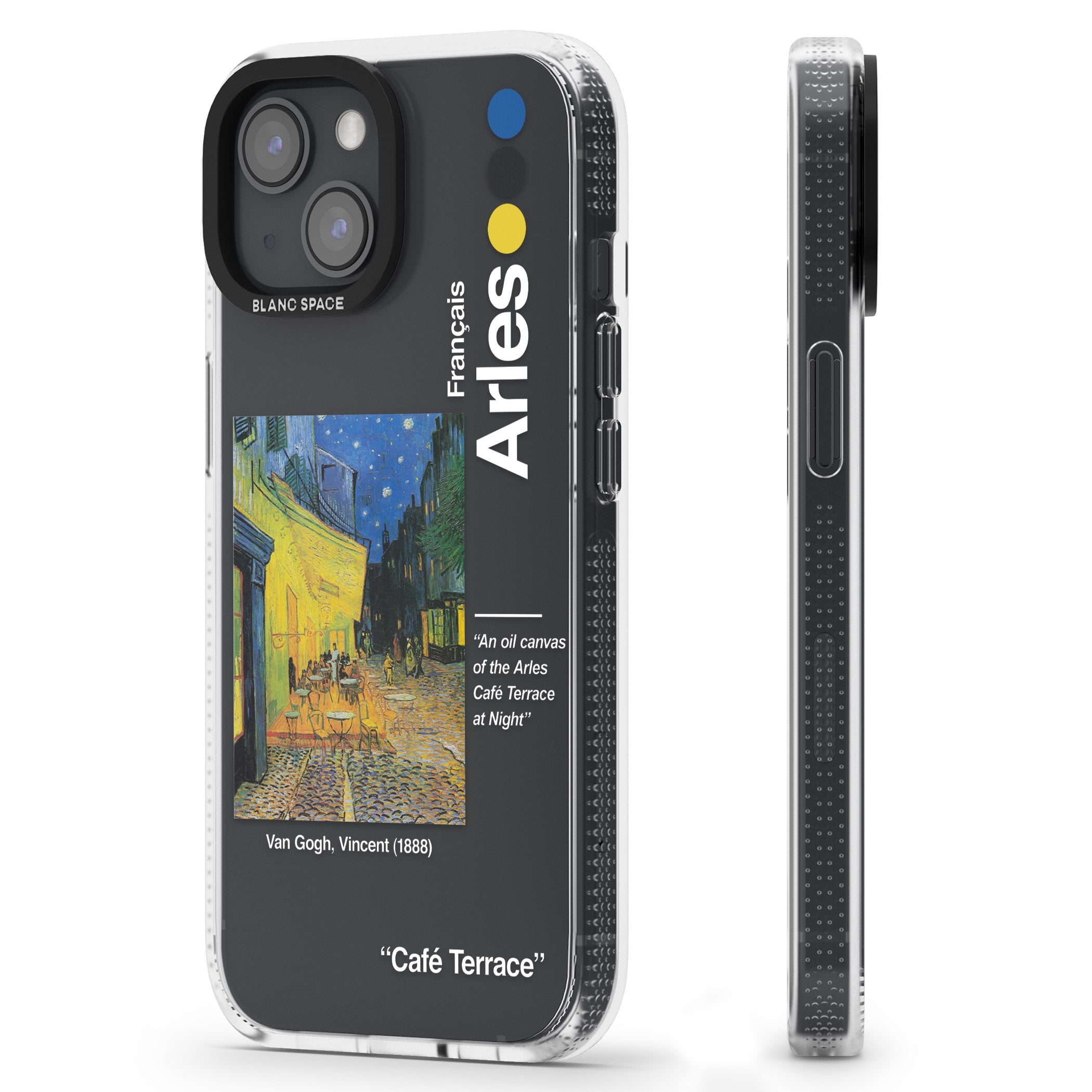 Cafe Terrace at Night iPhone 15 / 14 / 13 Clear Case Impact Air - Blanc Space