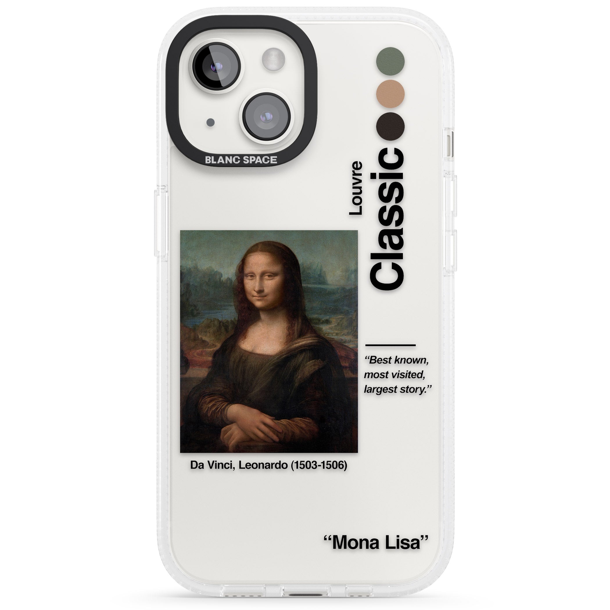 Mona Lisa - Leonardo Da Vinci iPhone 15 / 14 / 13 Clear Case Impact Air - Blanc Space