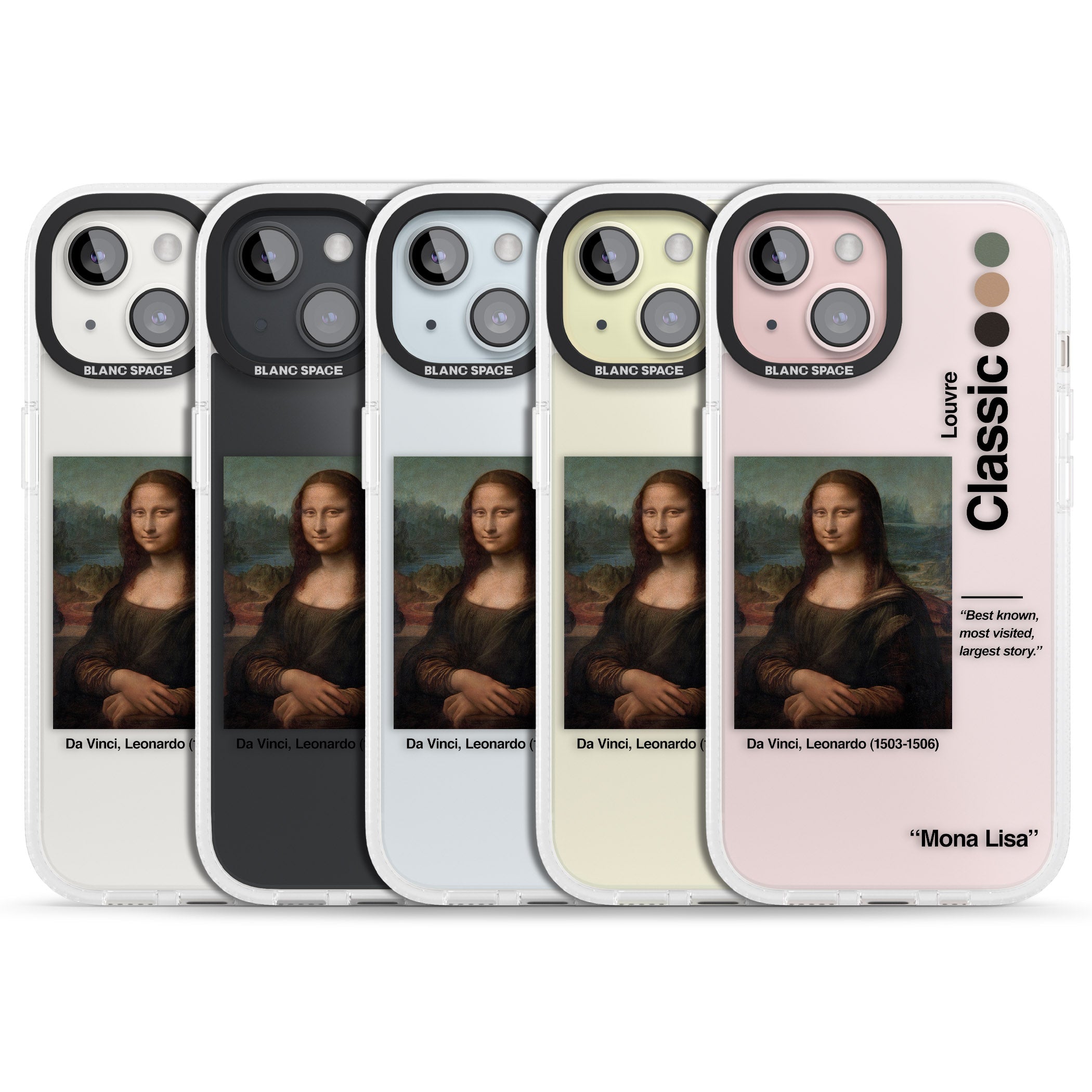 Mona Lisa - Leonardo Da Vinci iPhone 15 / 14 / 13 Clear Case Impact Air - Blanc Space