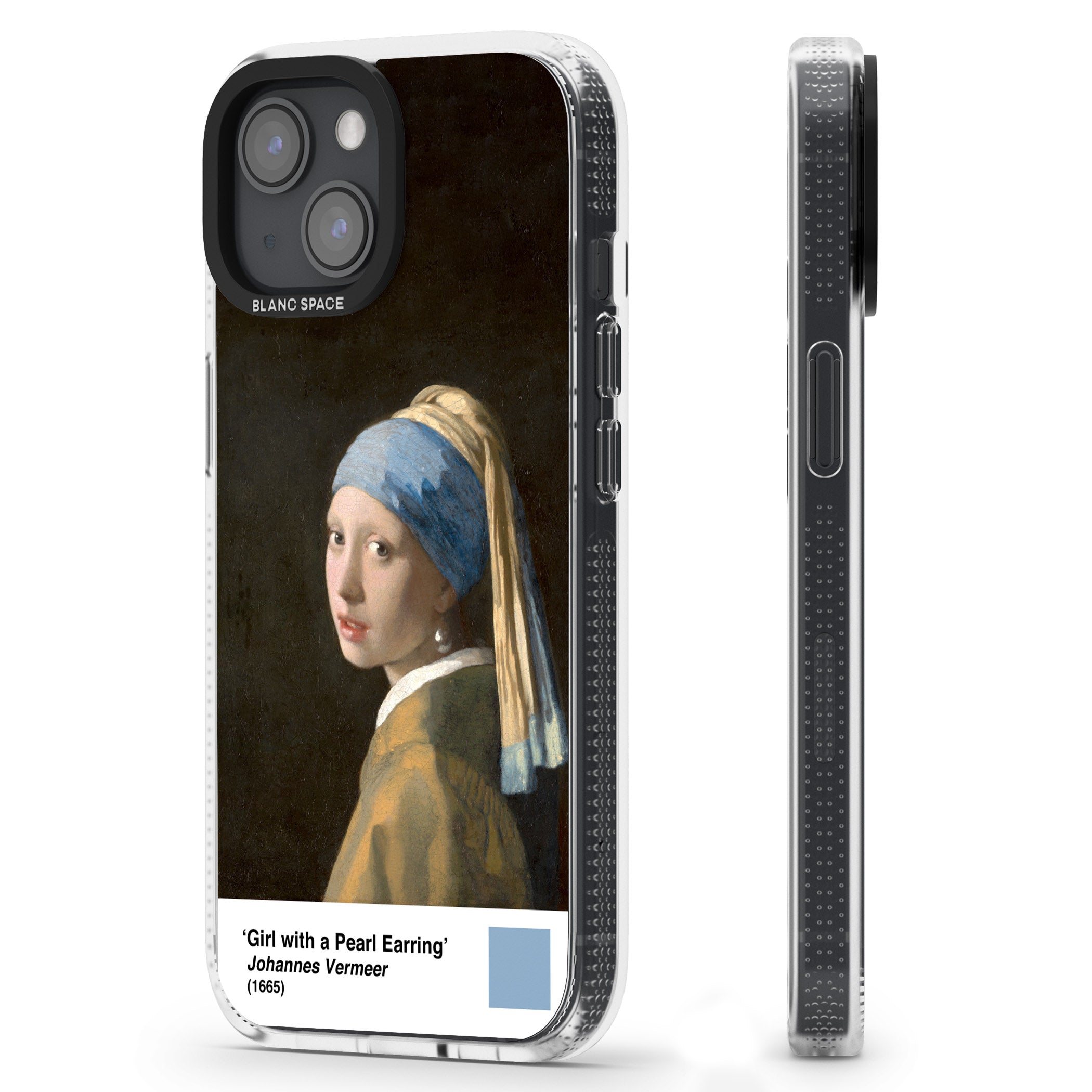 Girl with a Pearl Earring iPhone 15 / 14 / 13 Clear Case Impact Air - Blanc Space