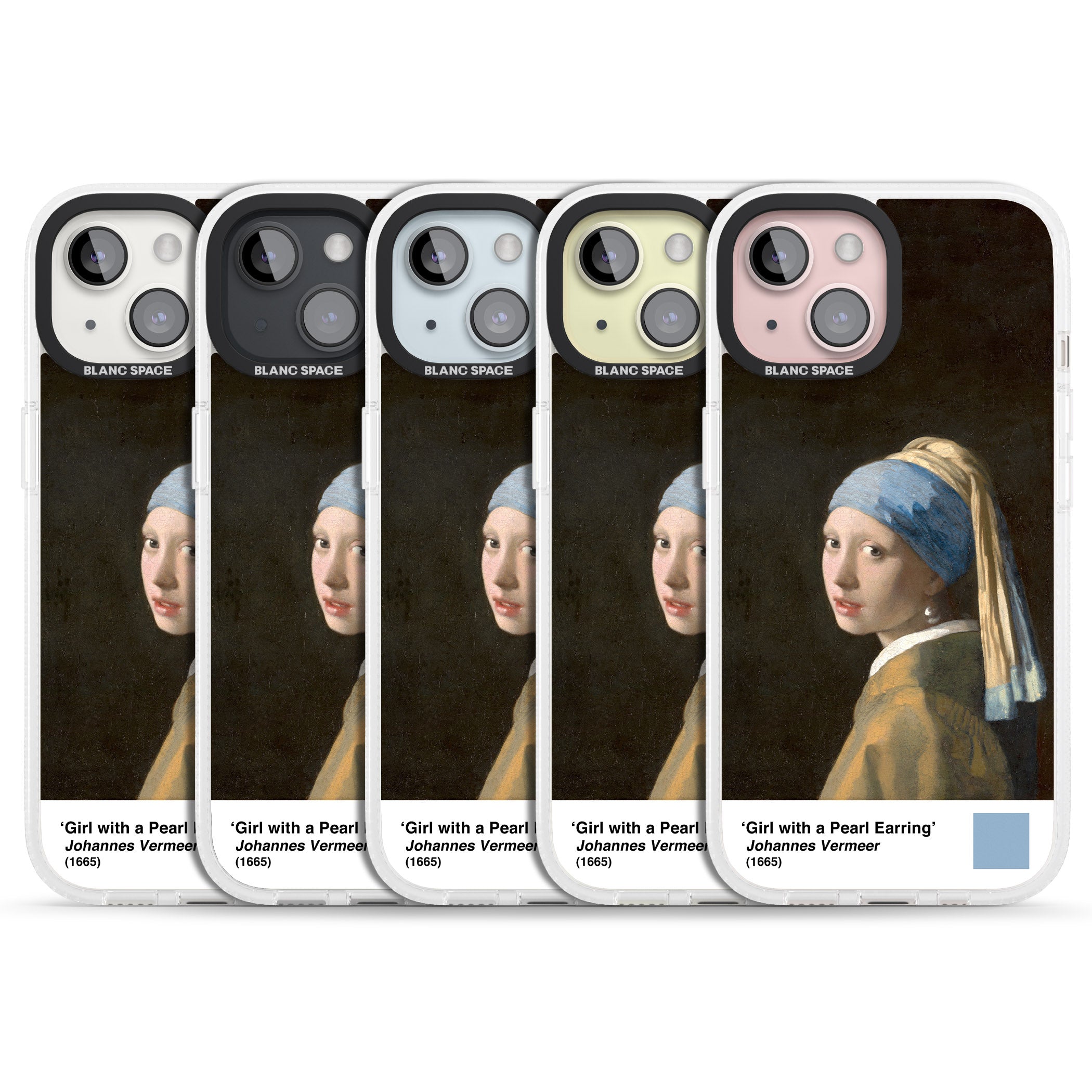 Girl with a Pearl Earring iPhone 15 / 14 / 13 Clear Case Impact Air - Blanc Space