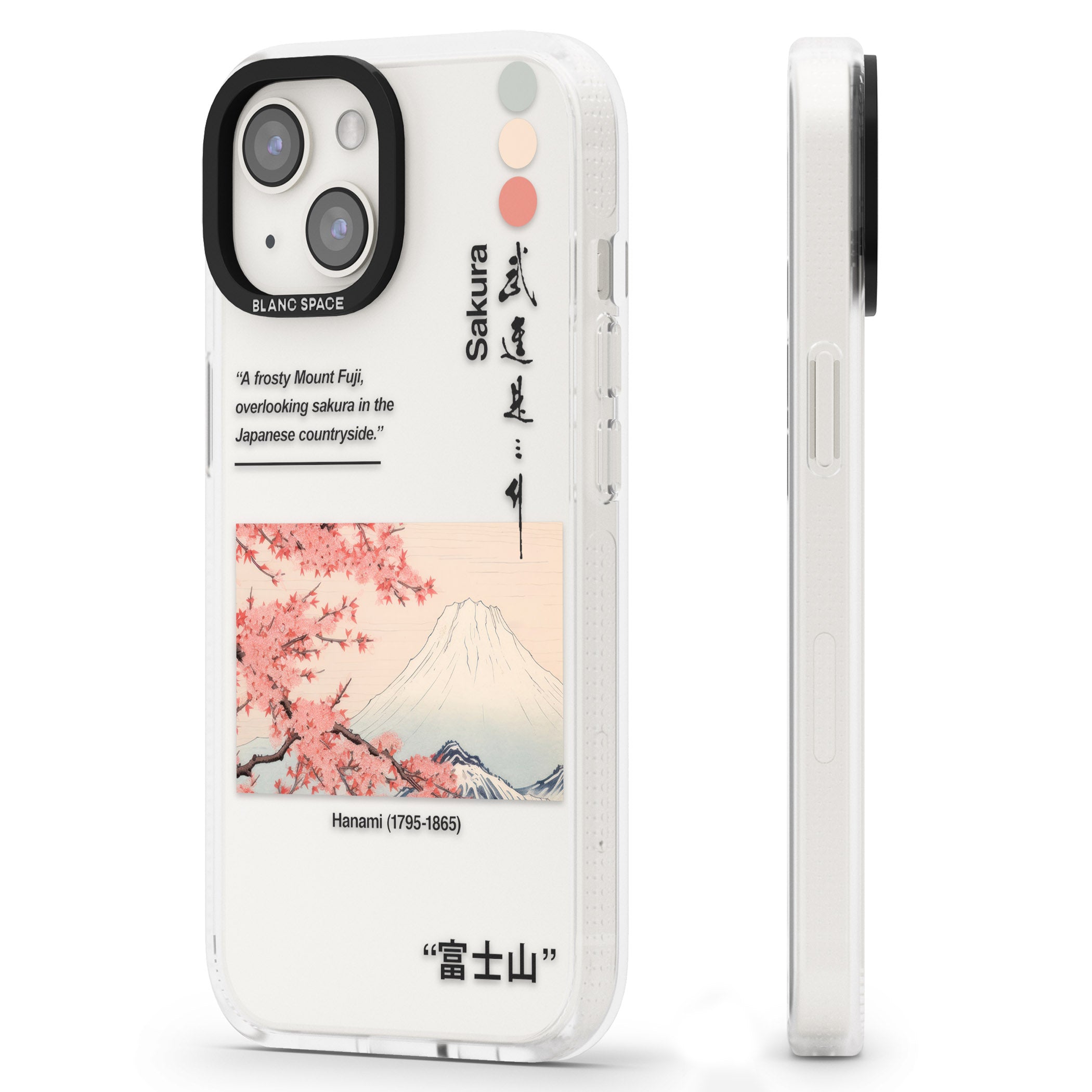 Hanami iPhone 15 / 14 / 13 Clear Case Impact Air - Blanc Space