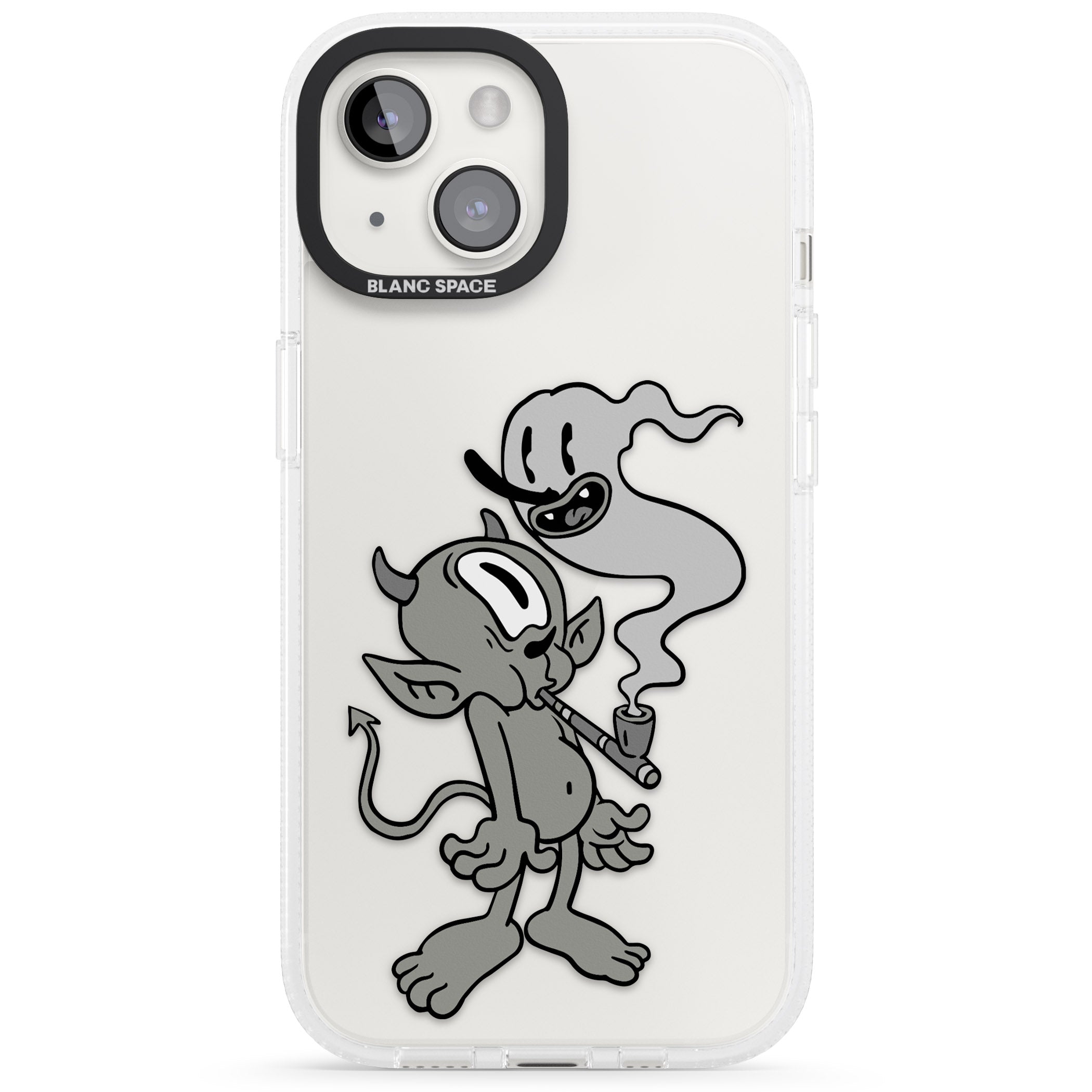 Pipe Goblin iPhone 15 / 14 / 13 Clear Case Impact Air - Blanc Space
