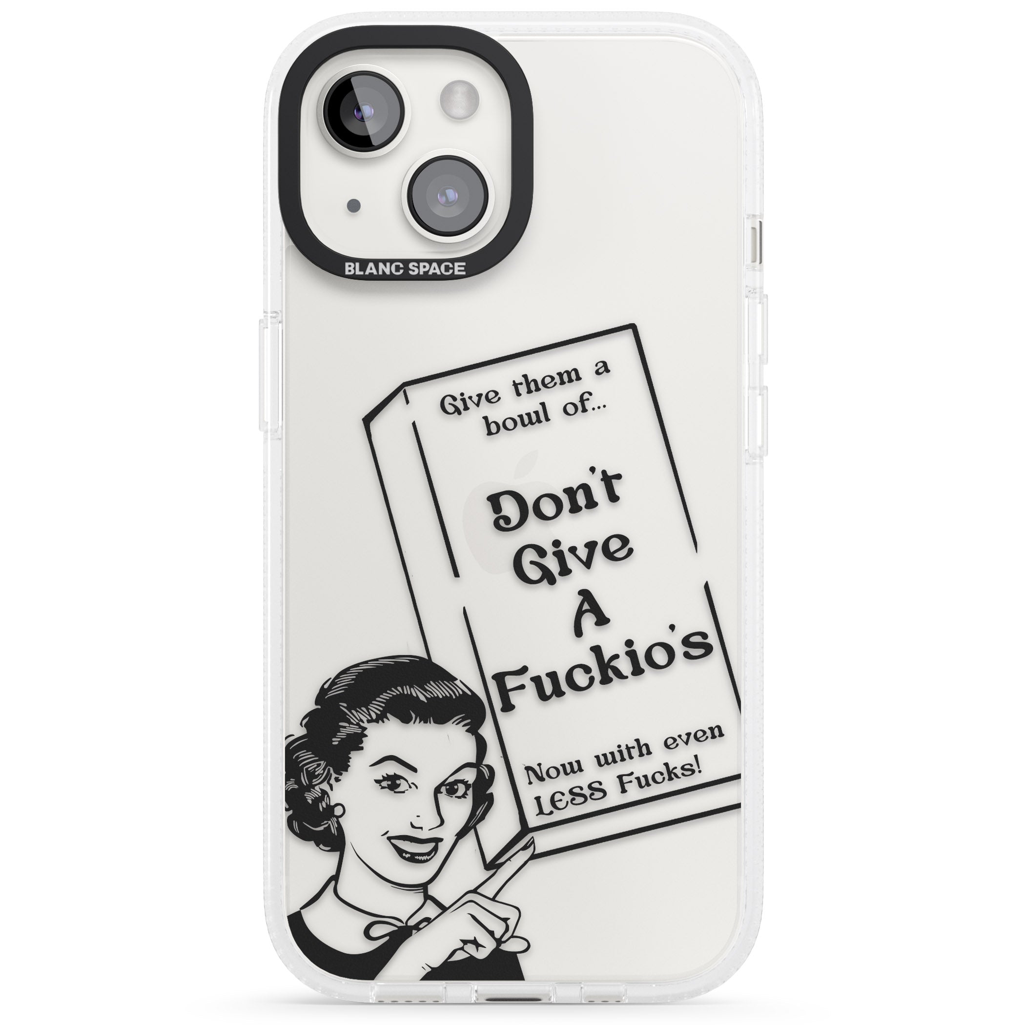 "Don't Give a F*ckio's" Cereal iPhone 15 / 14 / 13 Clear Case Impact Air - Blanc Space