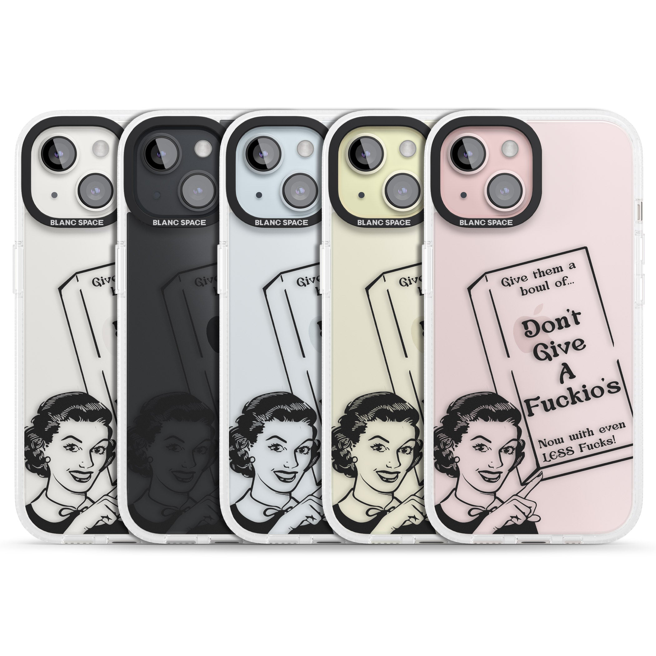 "Don't Give a F*ckio's" Cereal iPhone 15 / 14 / 13 Clear Case Impact Air - Blanc Space