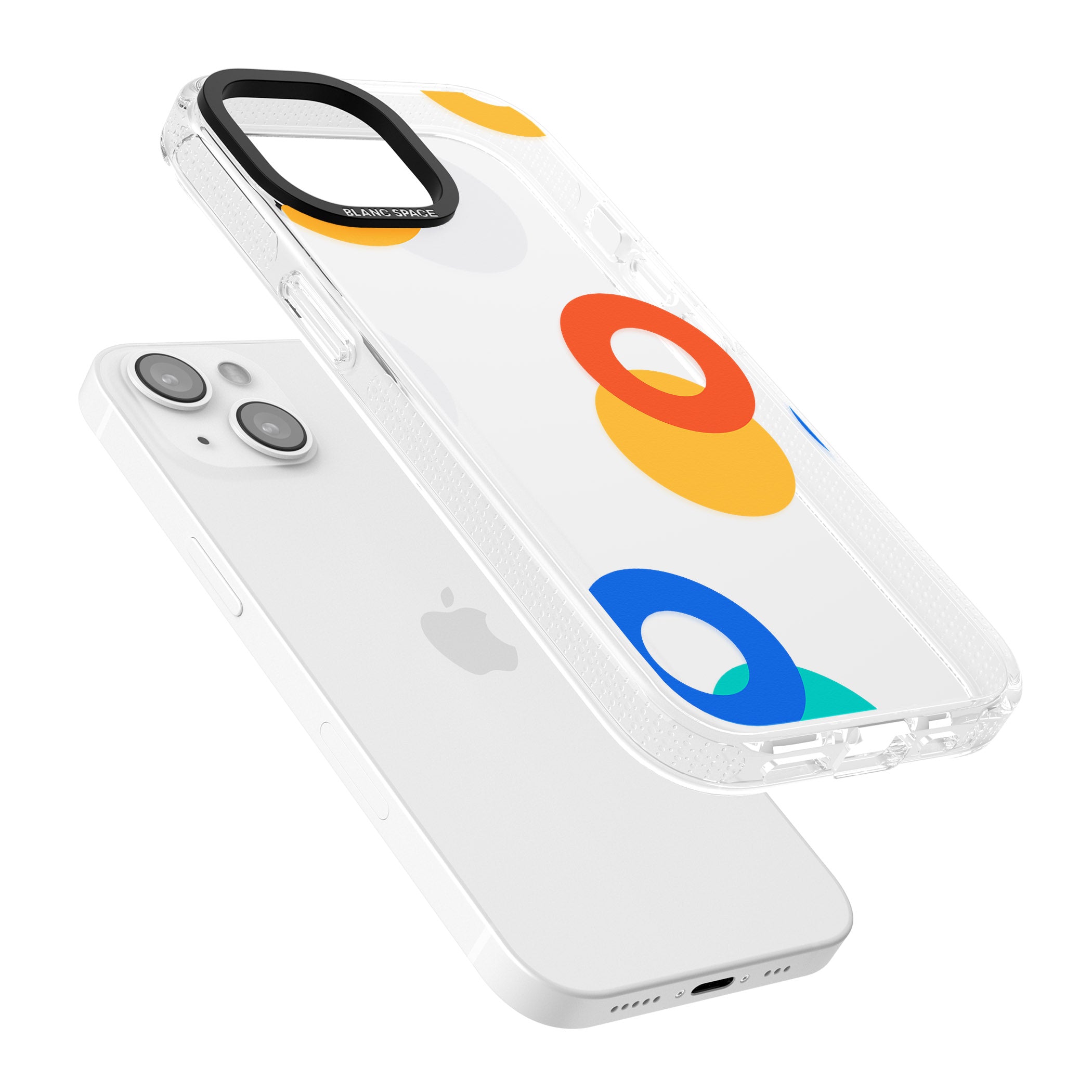 Abstract Mixed Circles iPhone 15 / 14 / 13 Clear Case Impact Air - Blanc Space