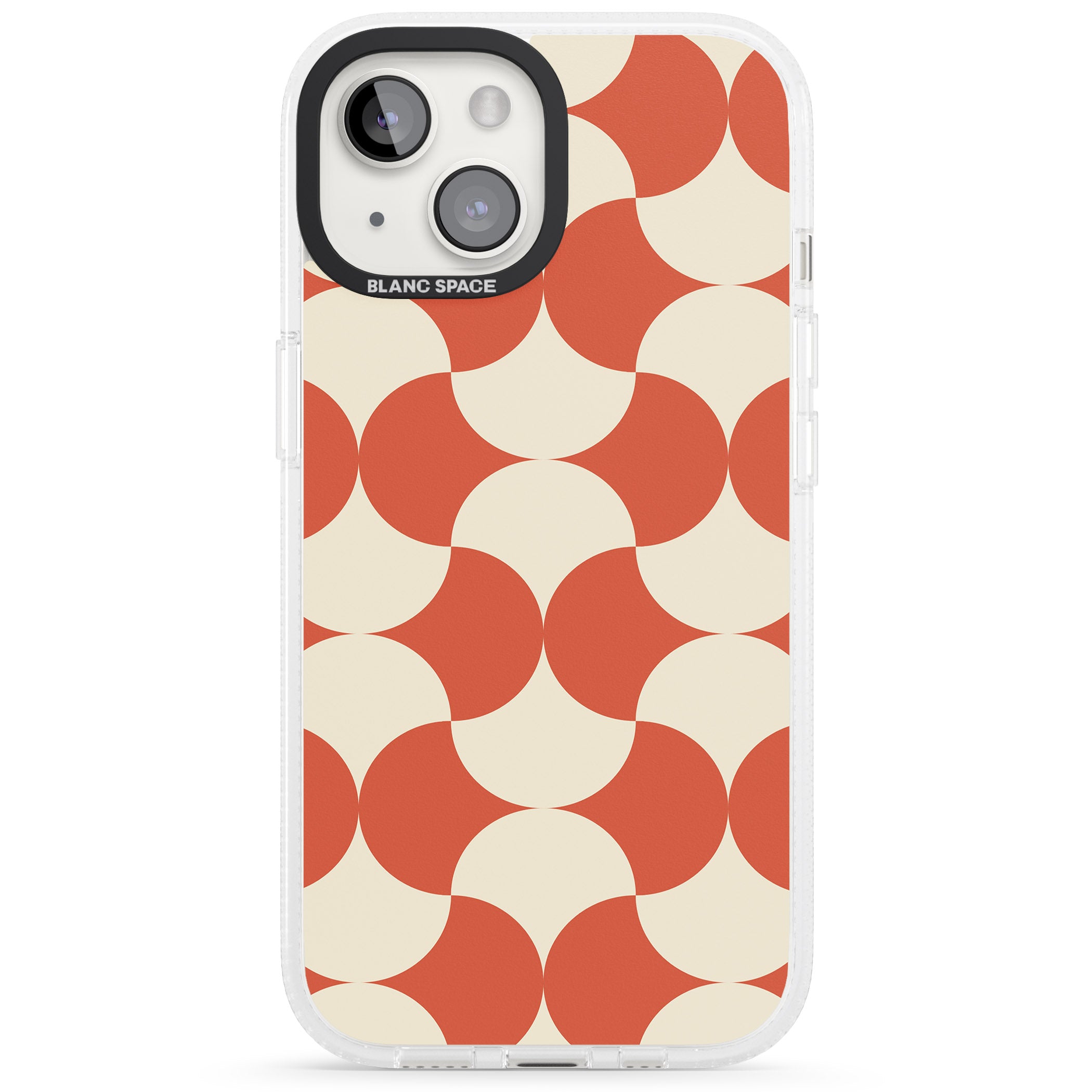 Abstract Retro Shapes: Psychedelic Pattern iPhone 15 / 14 / 13 Clear Case Impact Air - Blanc Space