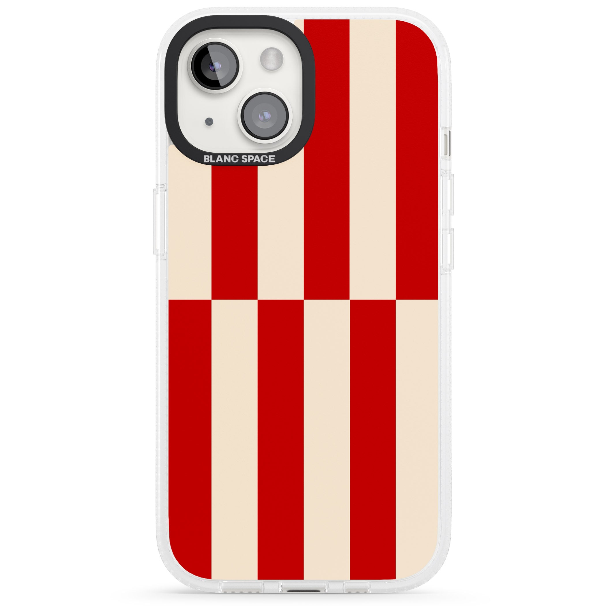 Retro Red Stripes iPhone 15 / 14 / 13 Clear Case Impact Air - Blanc Space