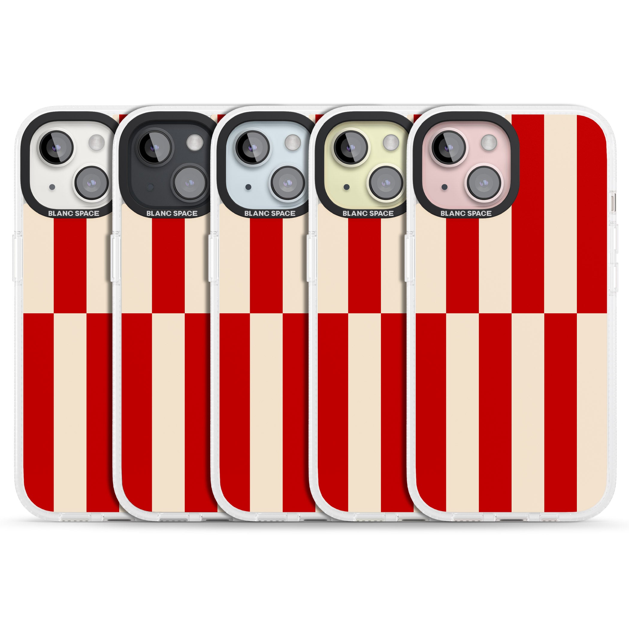 Retro Red Stripes iPhone 15 / 14 / 13 Clear Case Impact Air - Blanc Space
