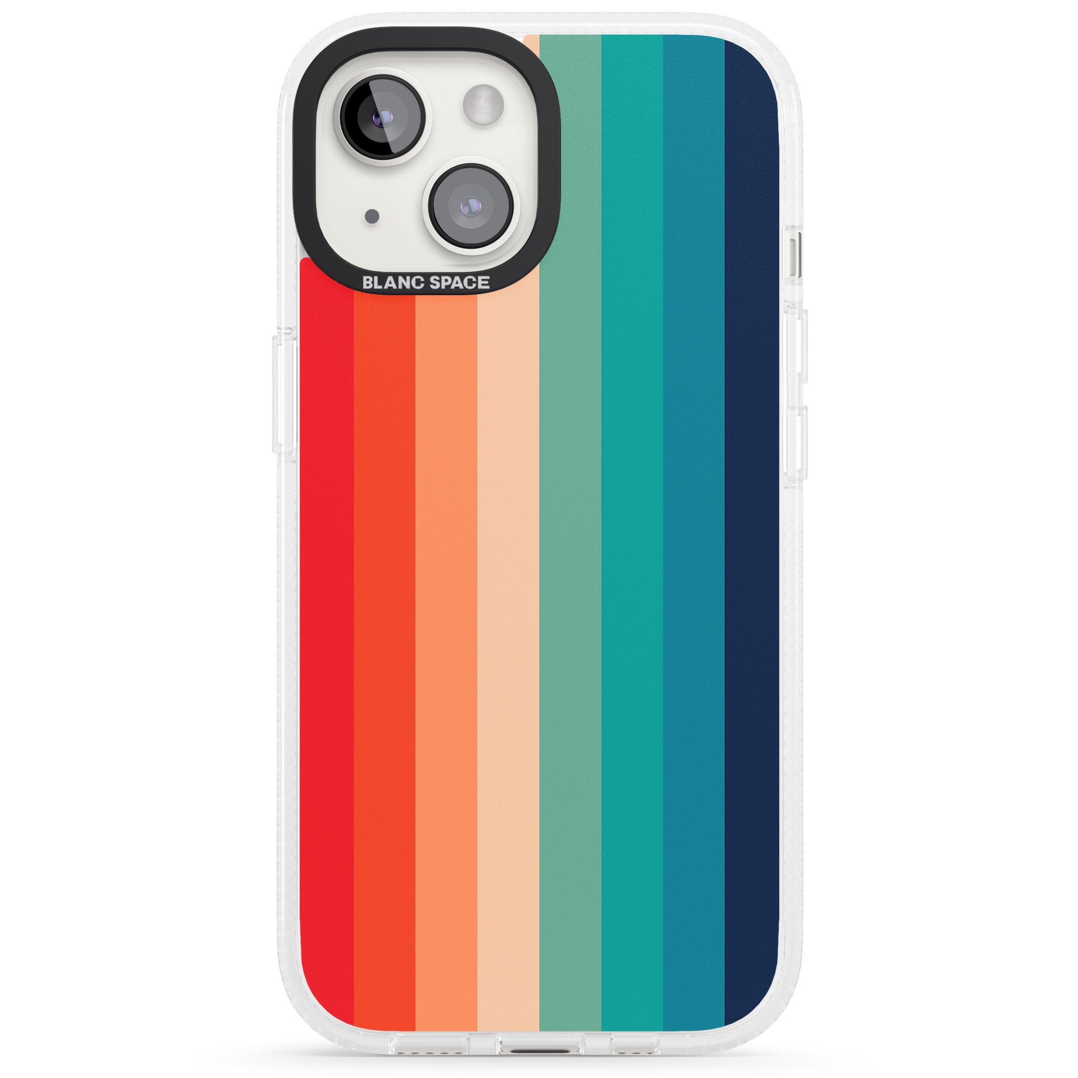 Retro 70's Colour Palette iPhone 15 / 14 / 13 Clear Case Impact Air - Blanc Space